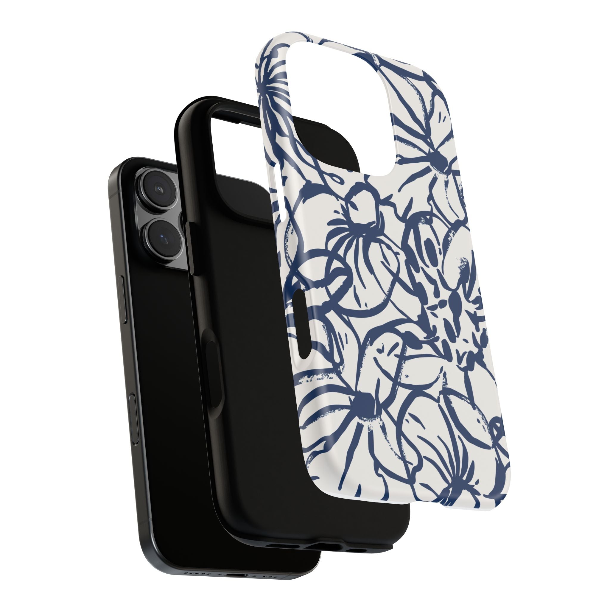 Navy Floral Phone Case