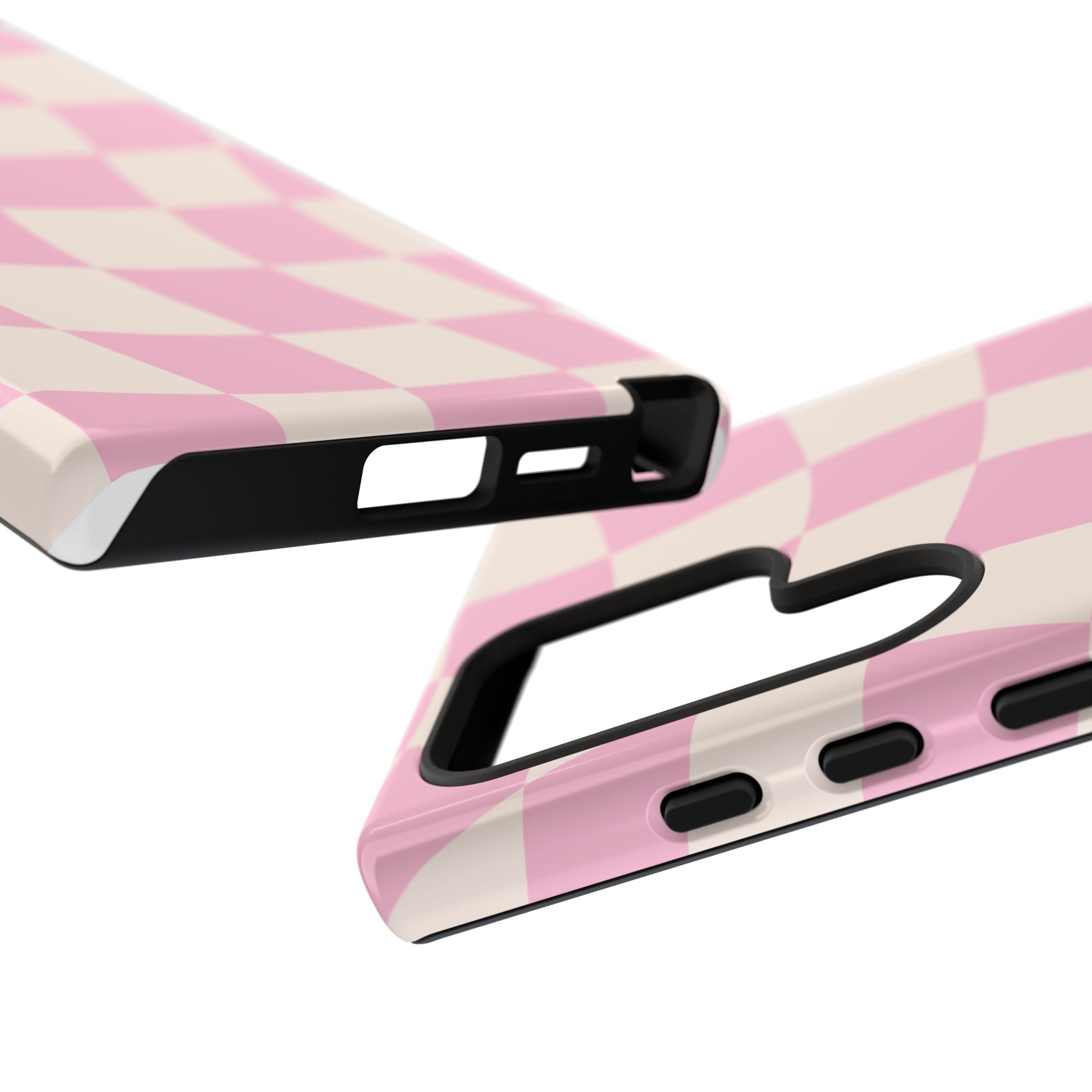 Pink Wavy Checker Tough Phone Case