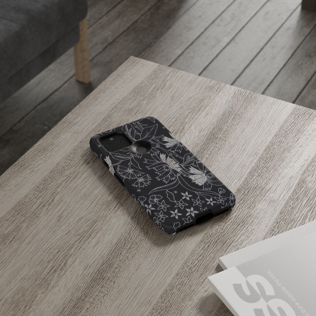 Floral Black Botanical Phone Cover