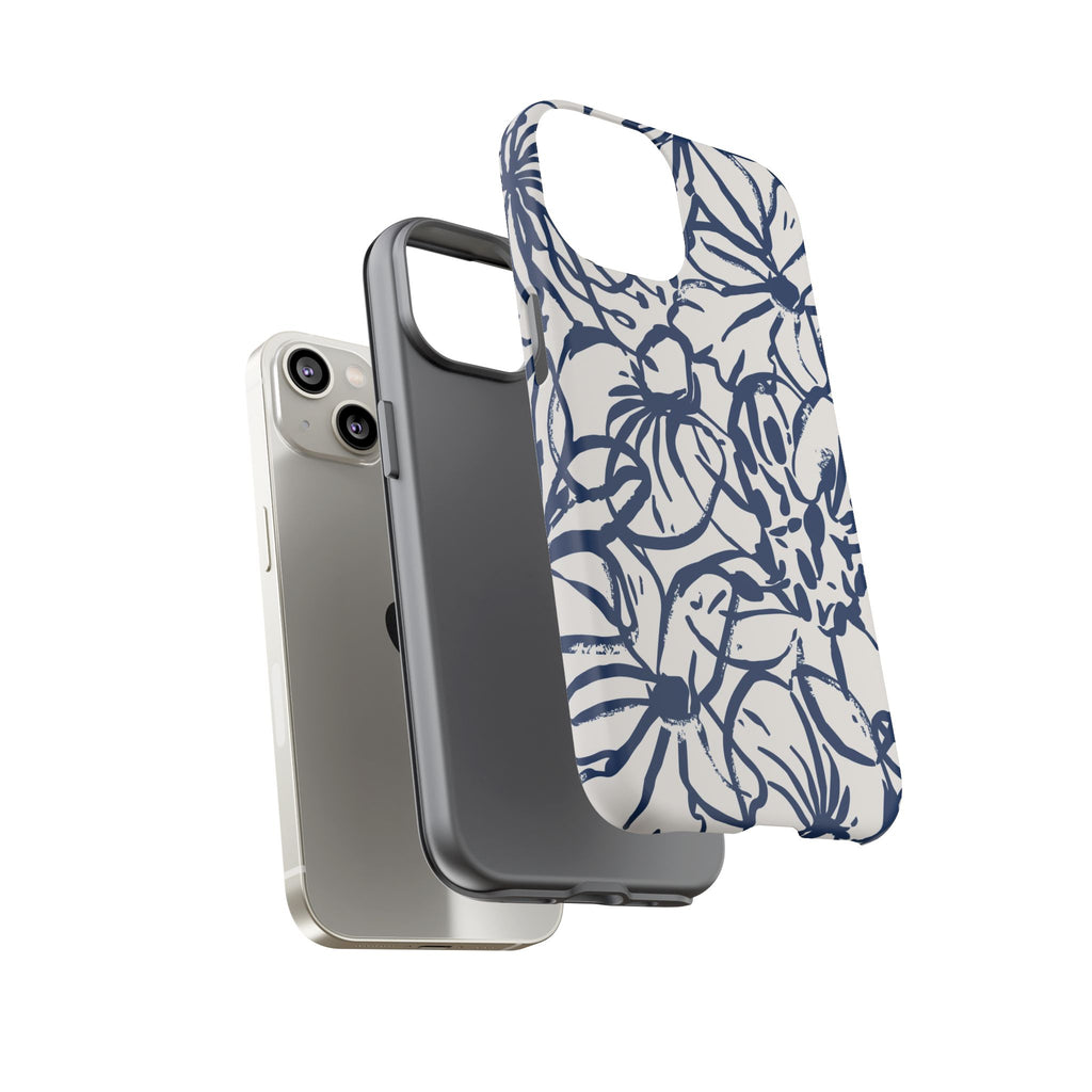 Navy Floral Phone Case