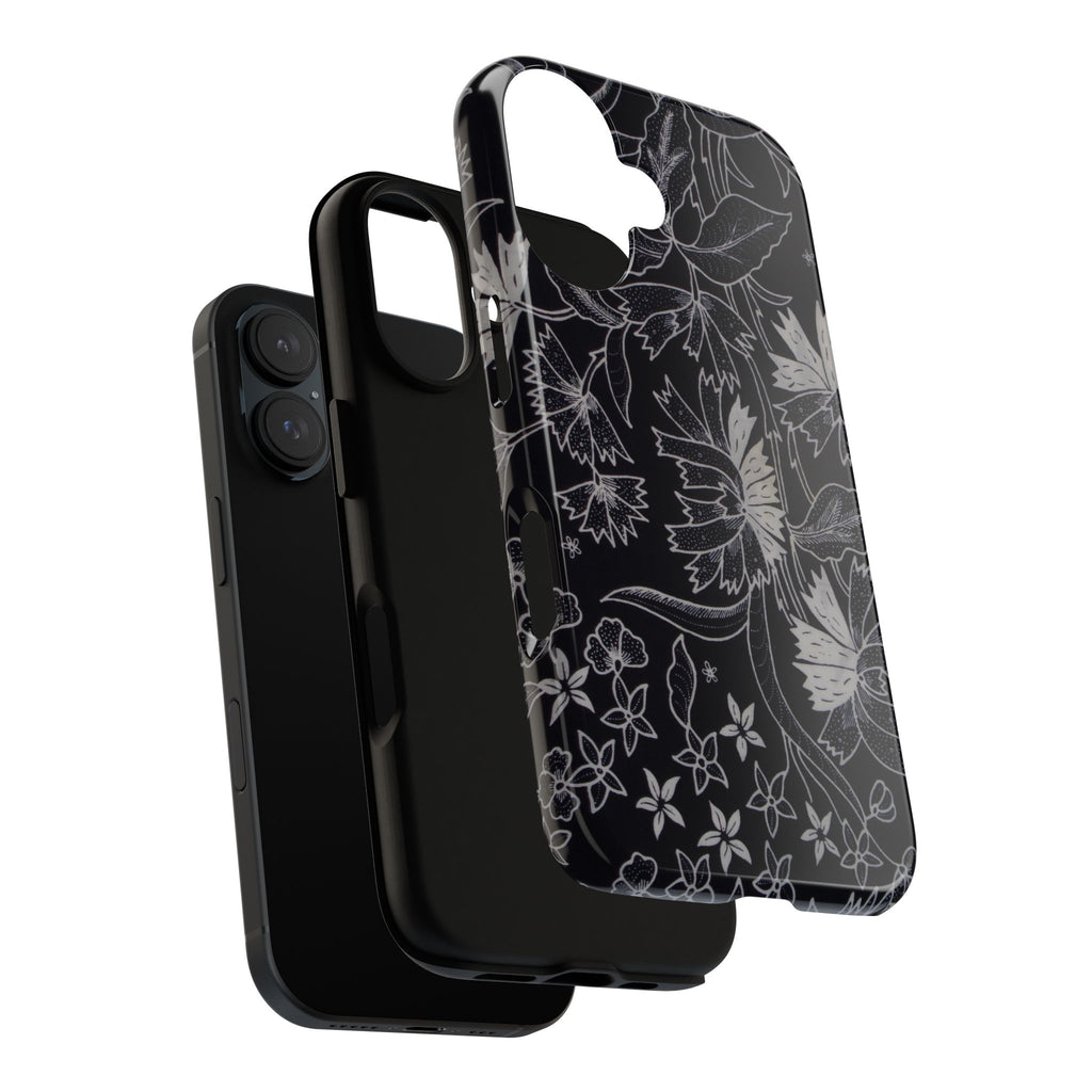 Floral Black Botanical Phone Cover