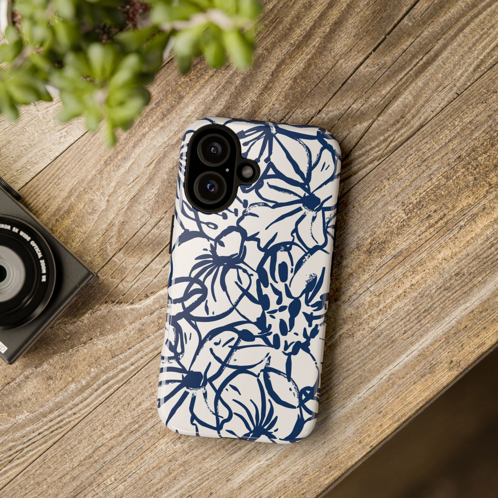 Navy Floral Phone Case