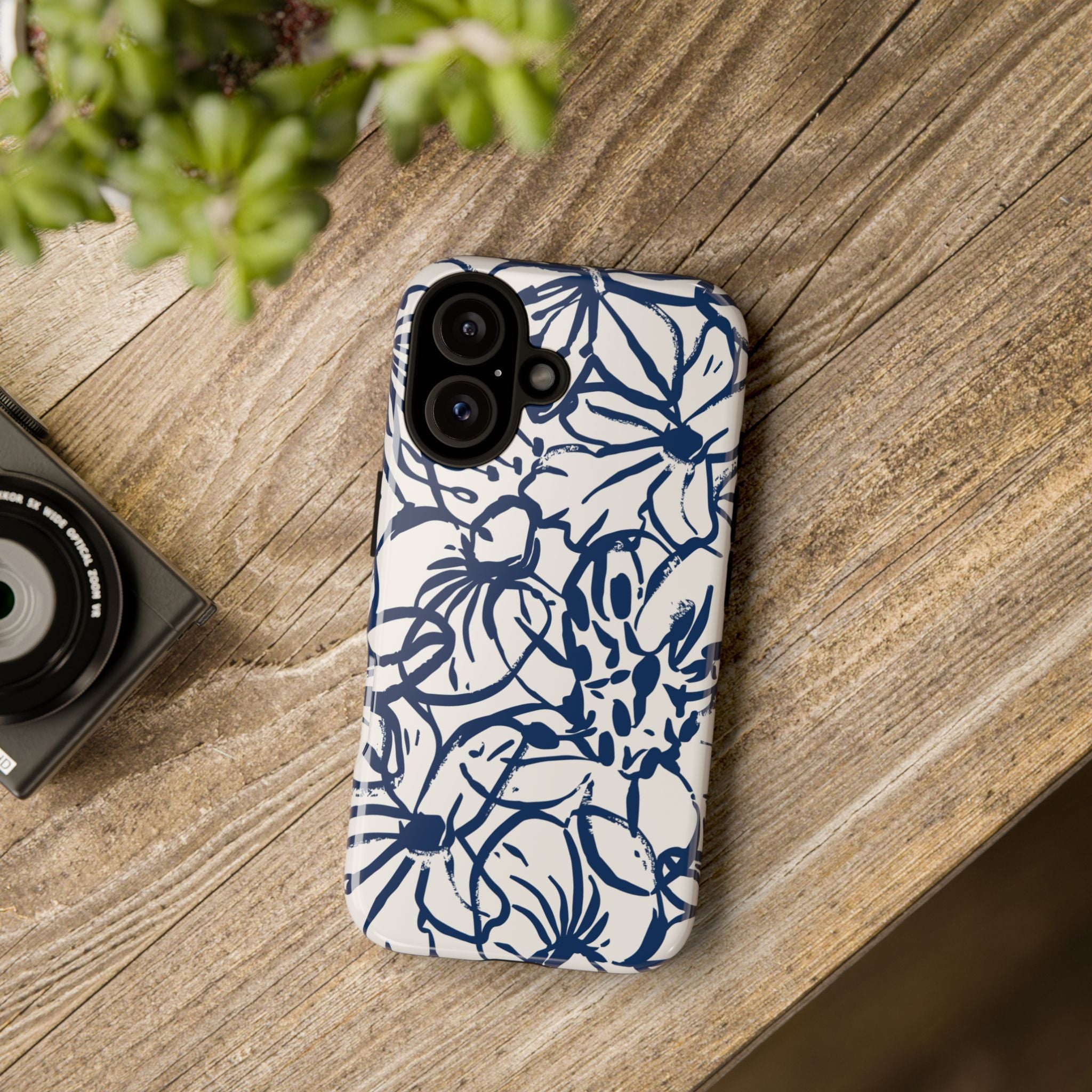 Navy Floral Phone Case