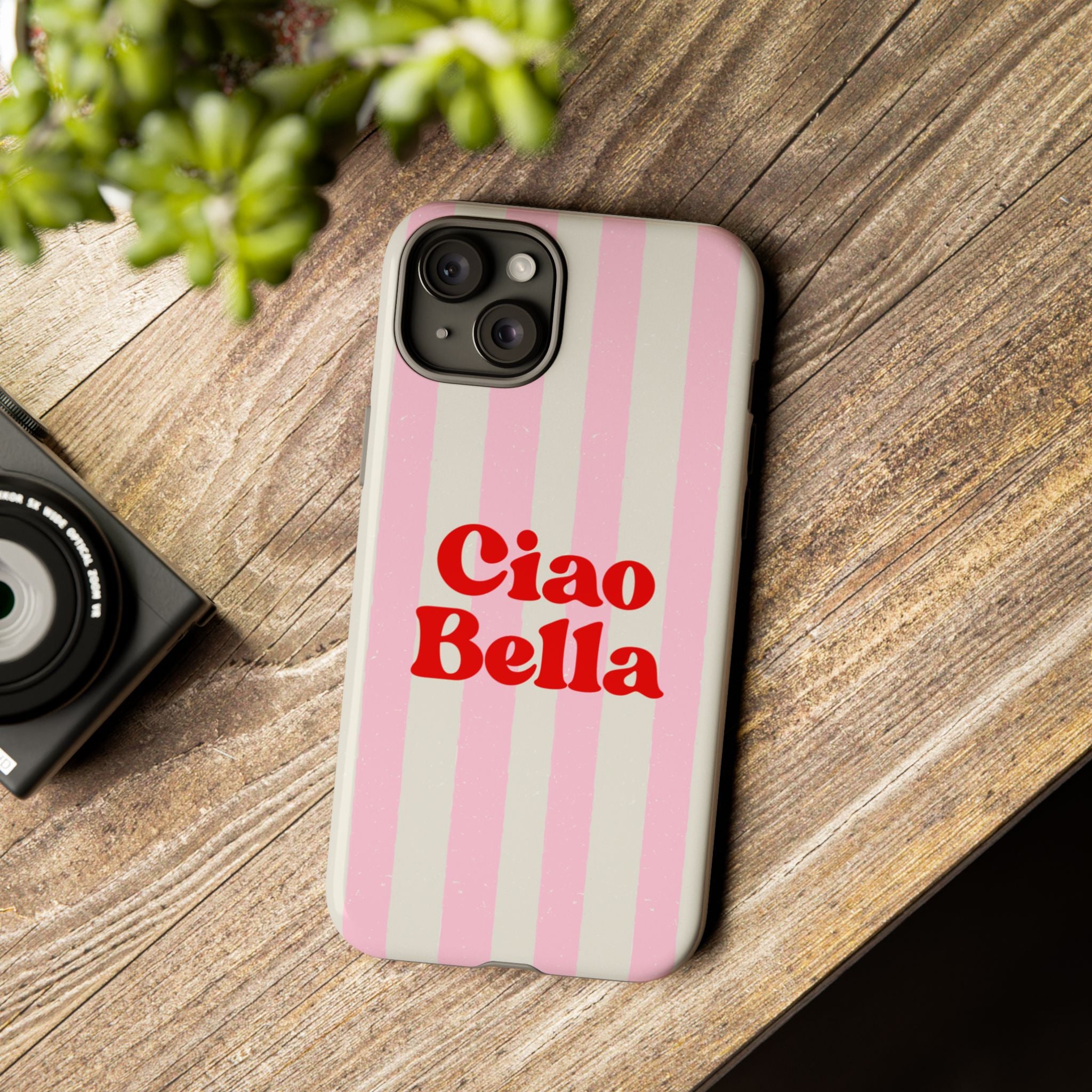 Pink Stripe Ciao Bella Phone Case