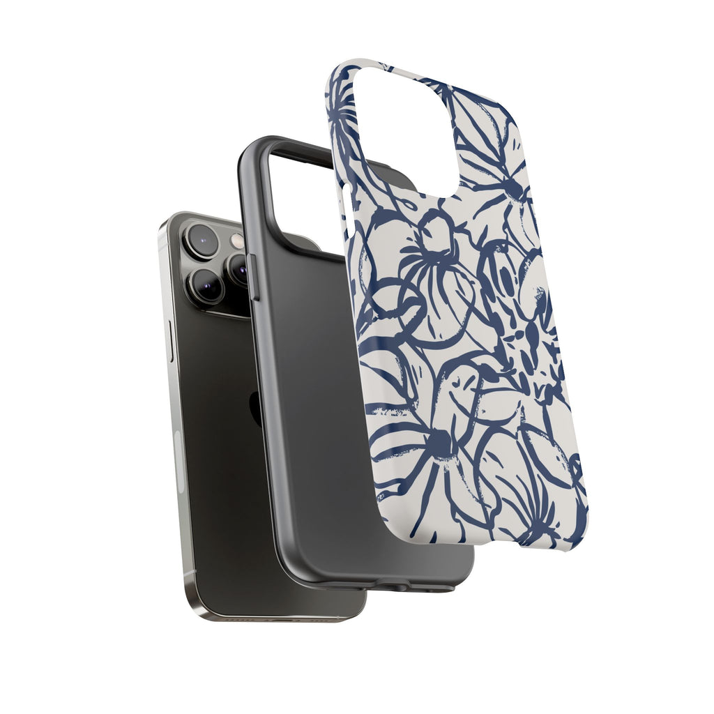 Navy Floral Phone Case