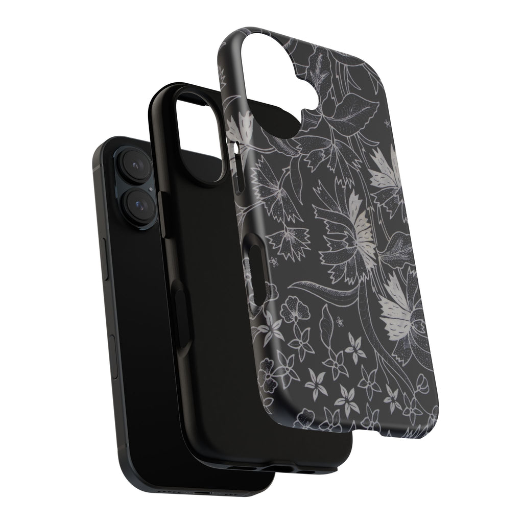 Floral Black Botanical Phone Cover