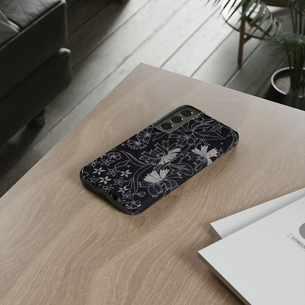Floral Black Botanical Phone Cover