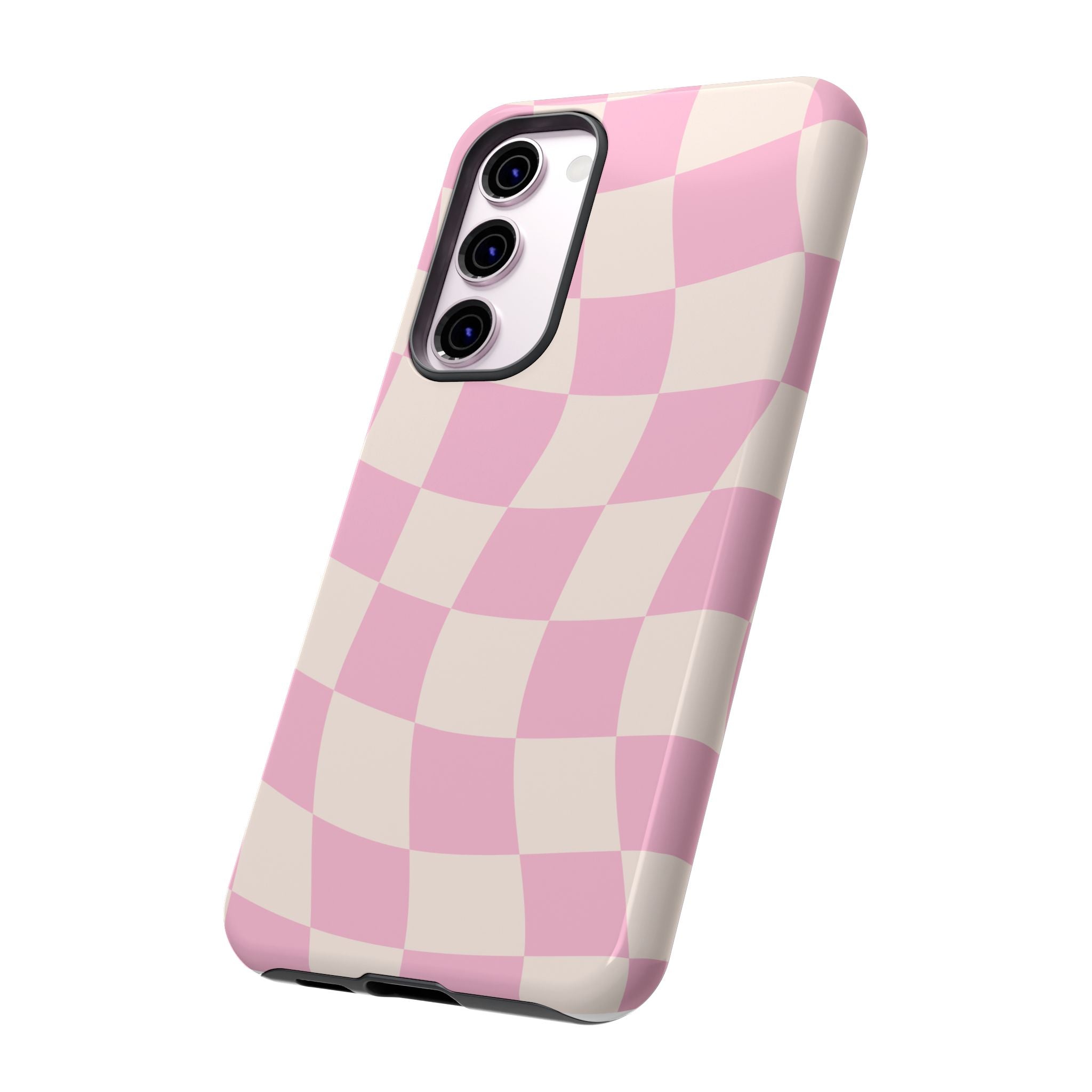 Pink Wavy Checker Tough Phone Case