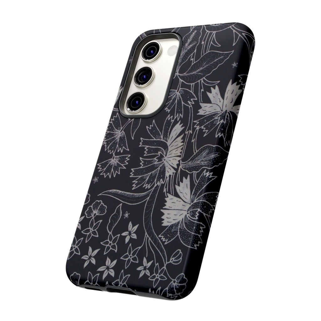 Floral Black Botanical Phone Cover