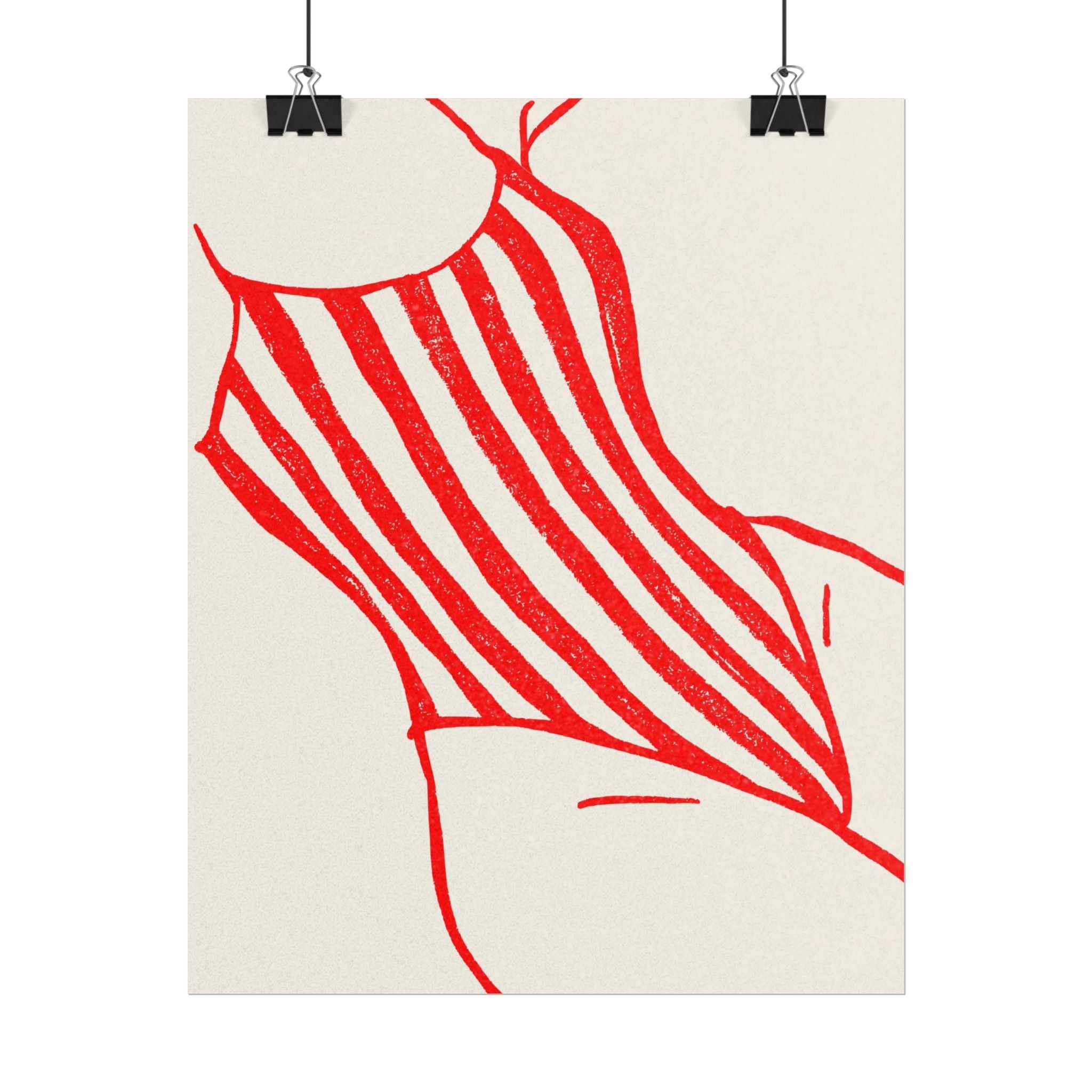 Minimal Red Swimsuit Art Print