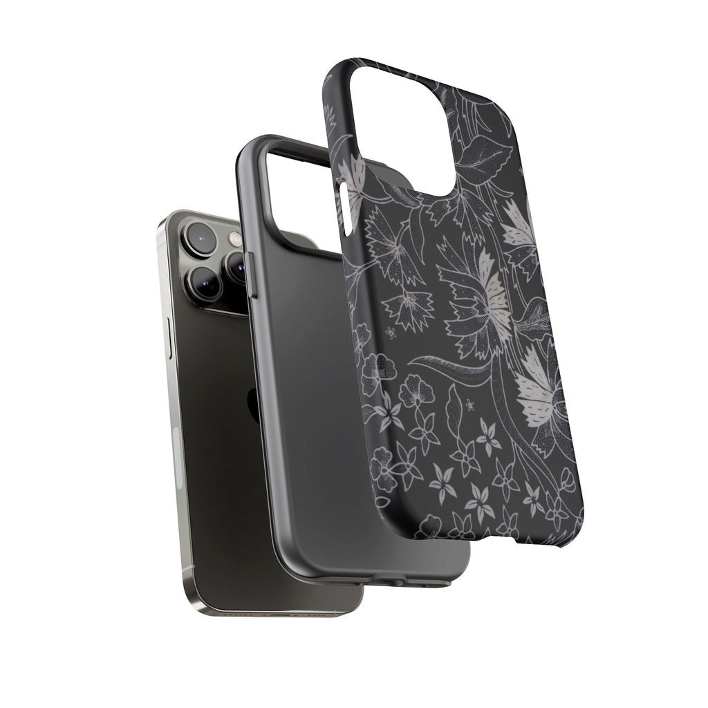 Floral Black Botanical Phone Cover