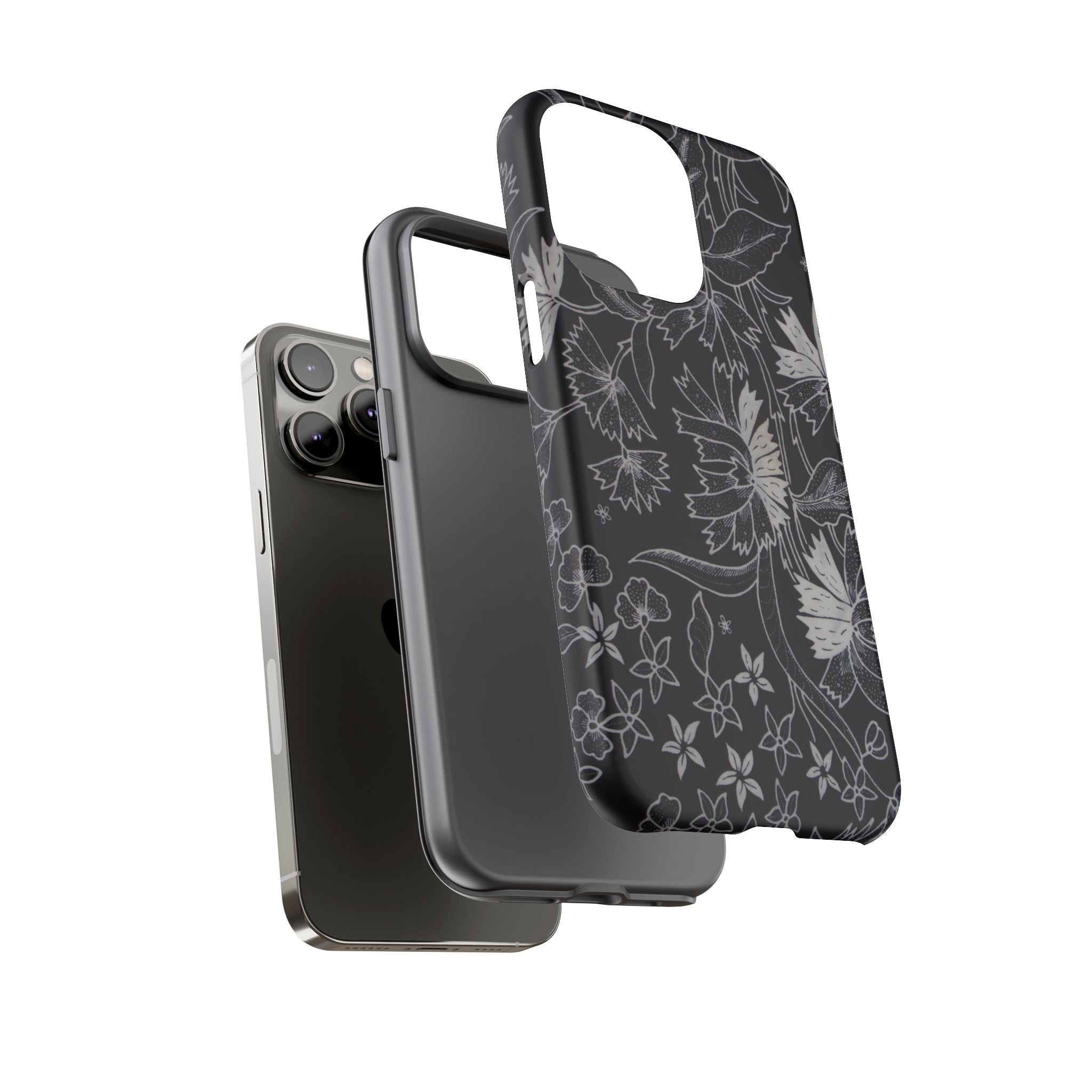 Floral Black Botanical Phone Cover