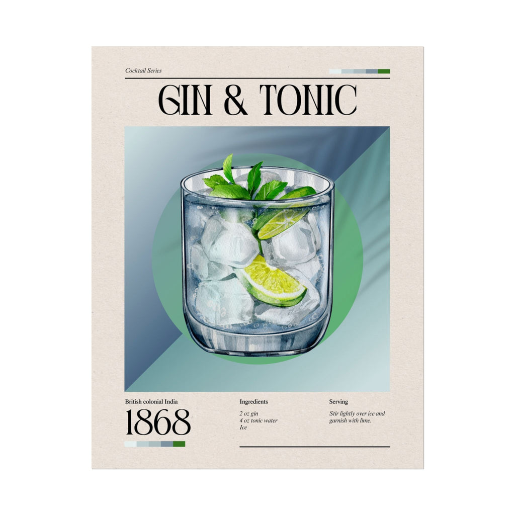 Gin & Tonic Cocktail Poster