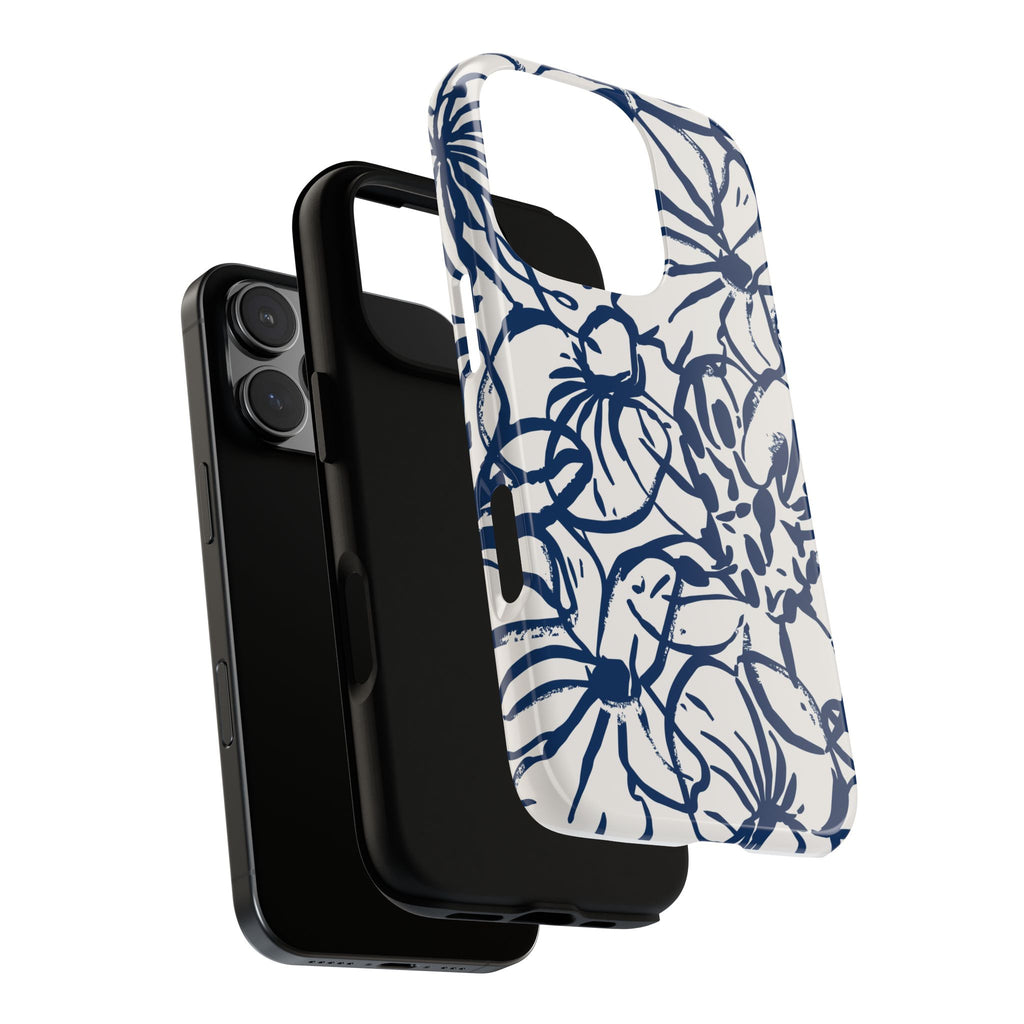 Navy Floral Phone Case