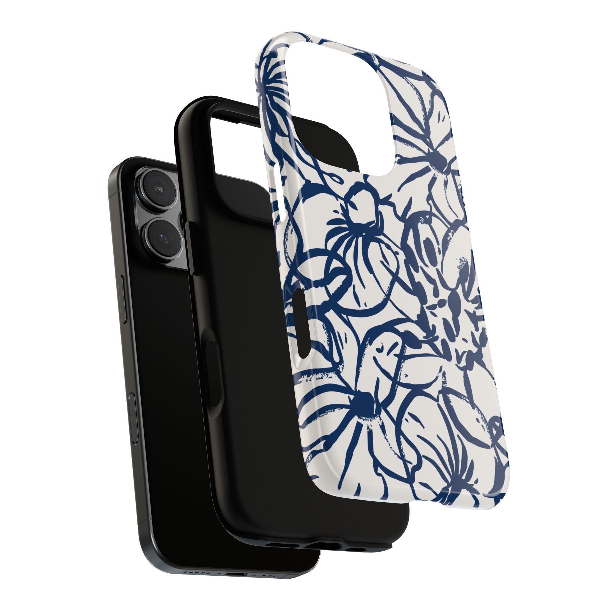 Navy Floral Phone Case