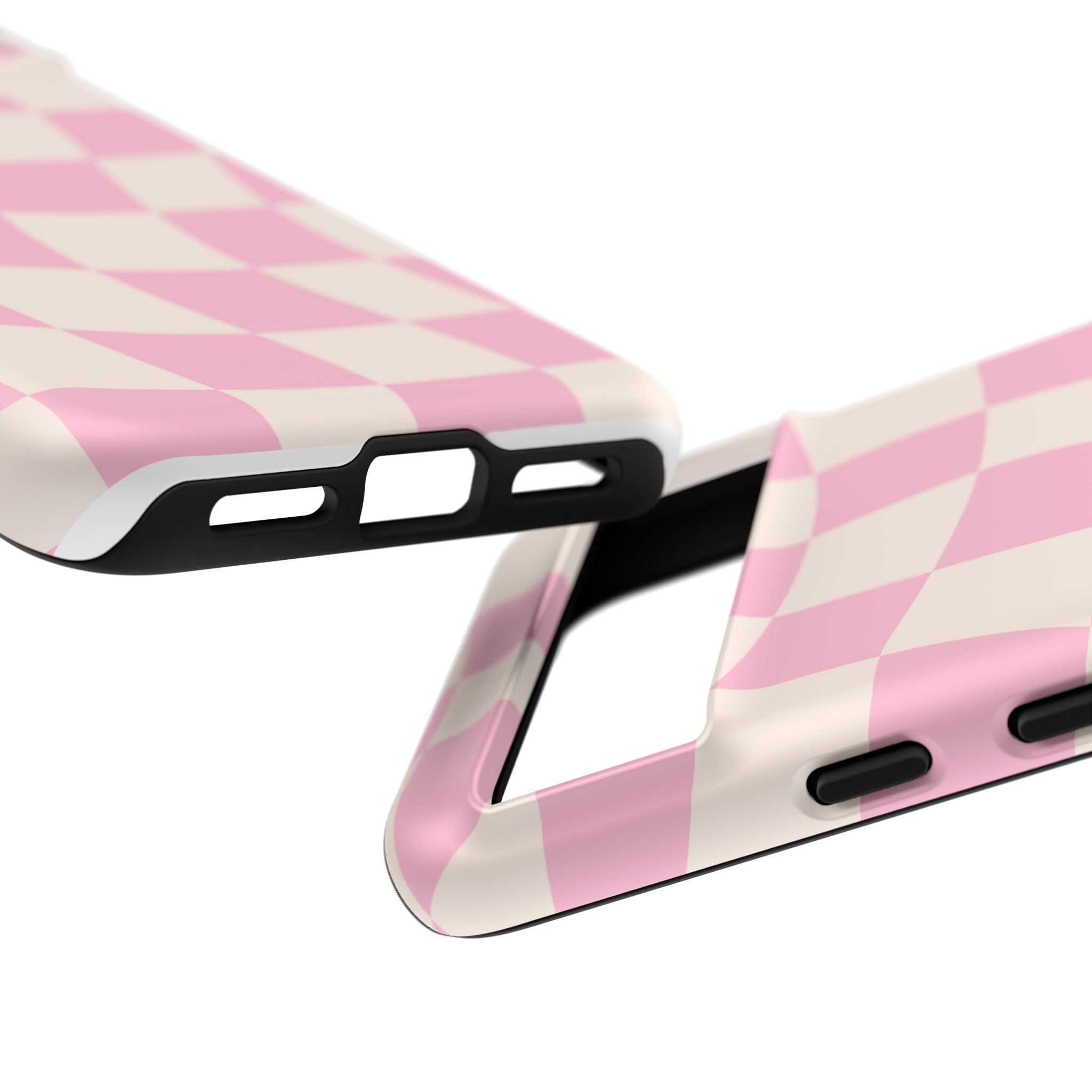 Pink Wavy Checker Tough Phone Case