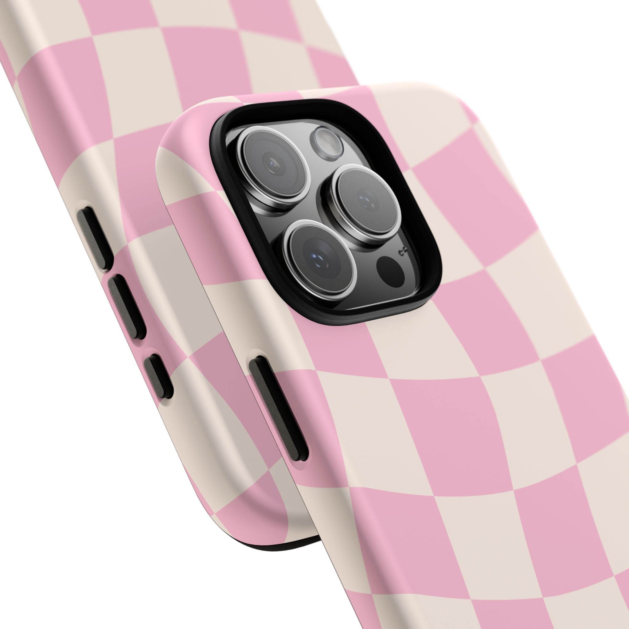 Pink Wavy Checker Tough Phone Case