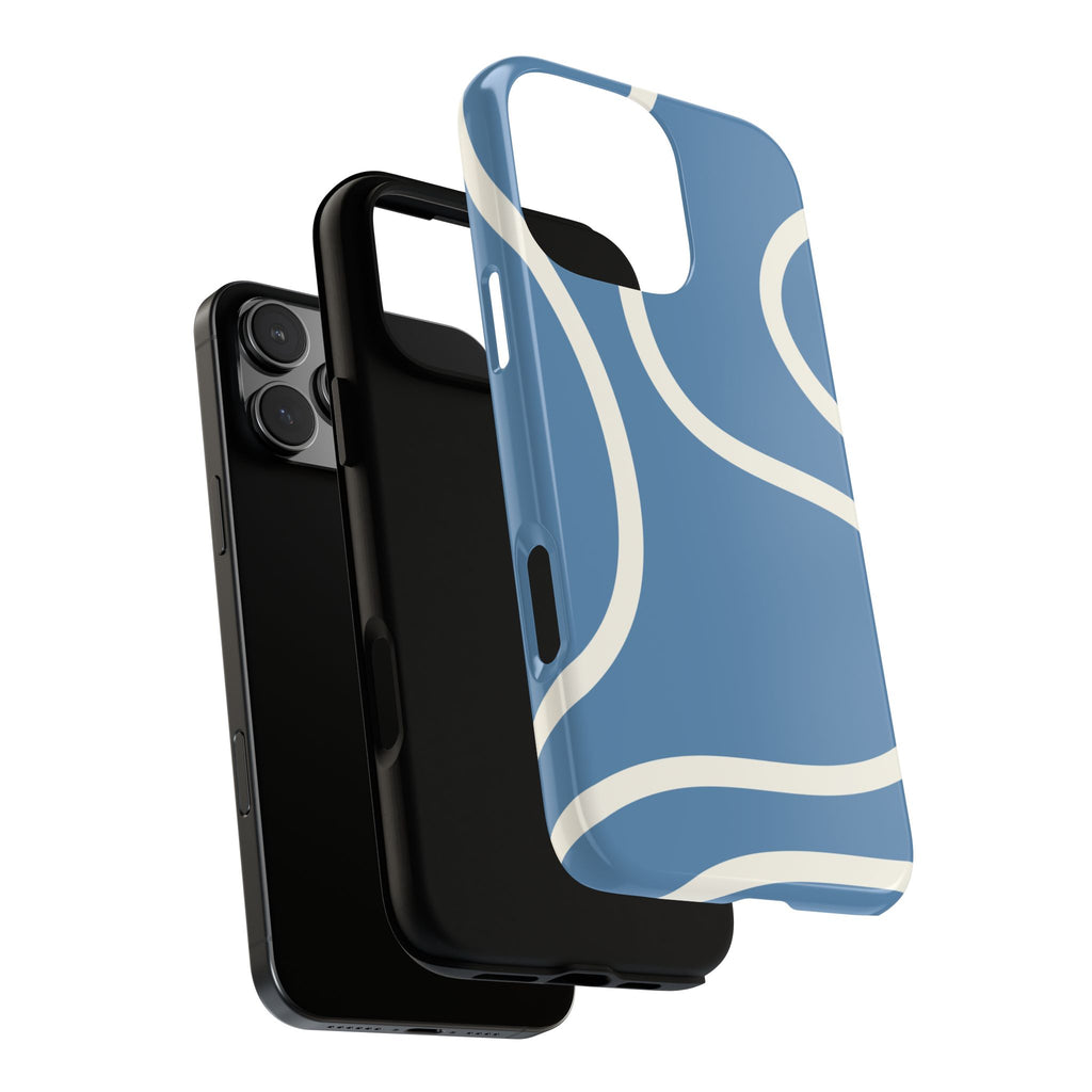 Blue Wavy Abstract Phone Case