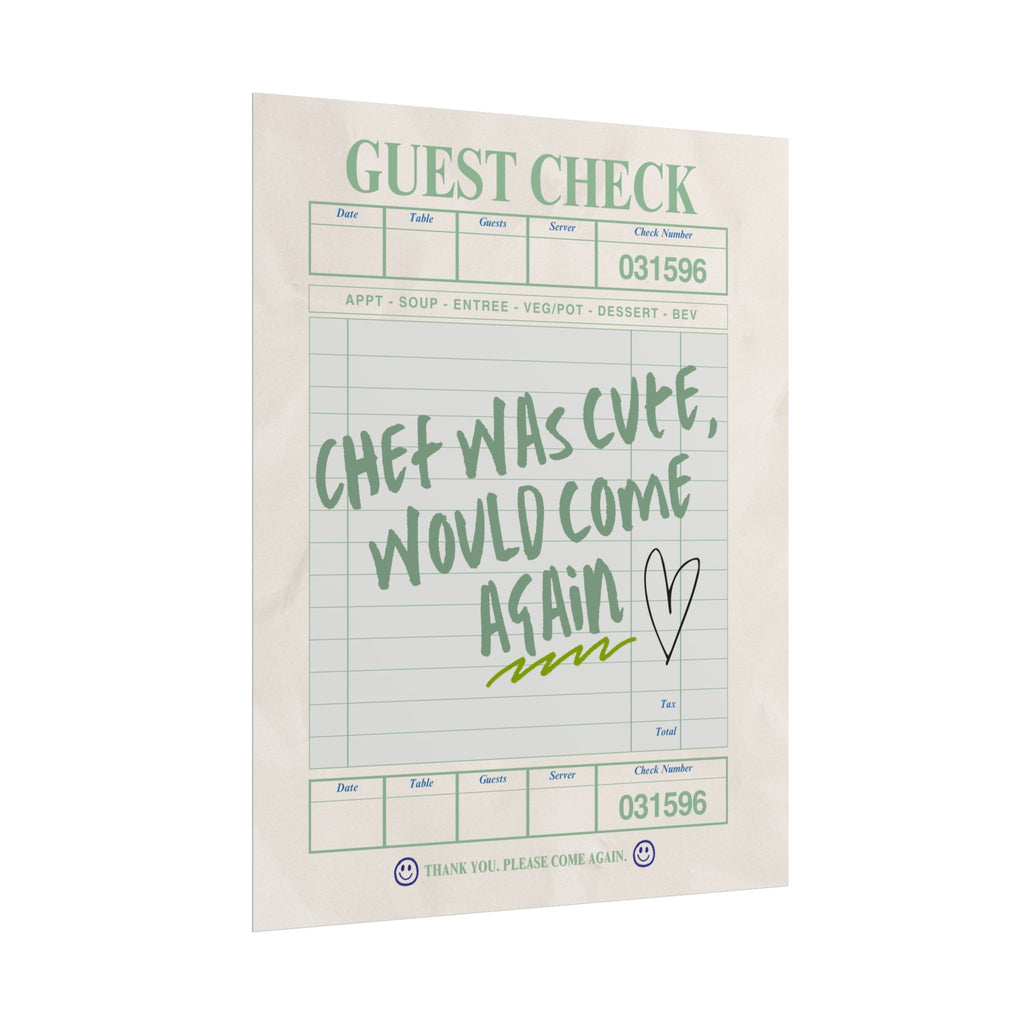 Guest Check Cute Chef Poster