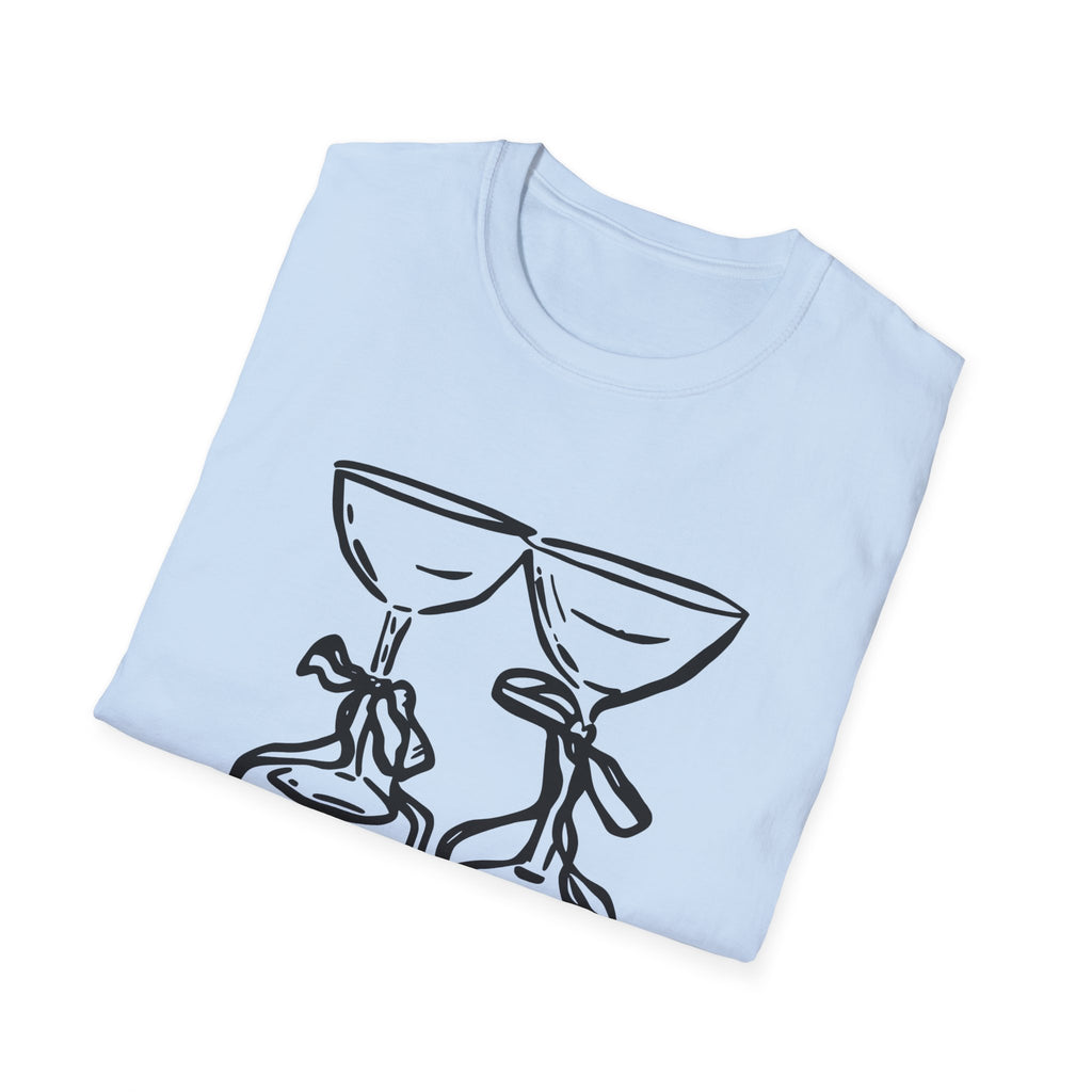 Wine Glasses Line Art T-Shirt