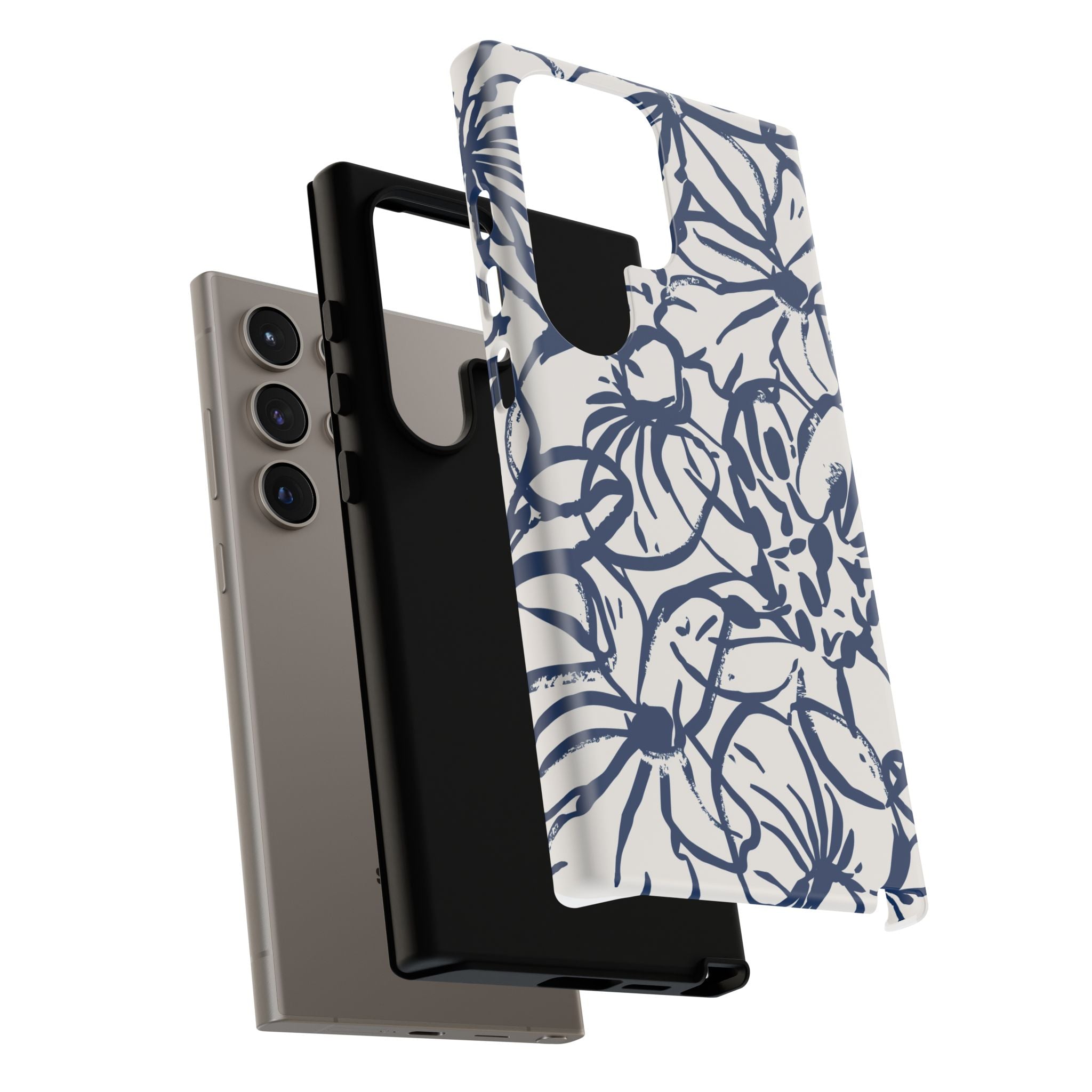 Navy Floral Phone Case