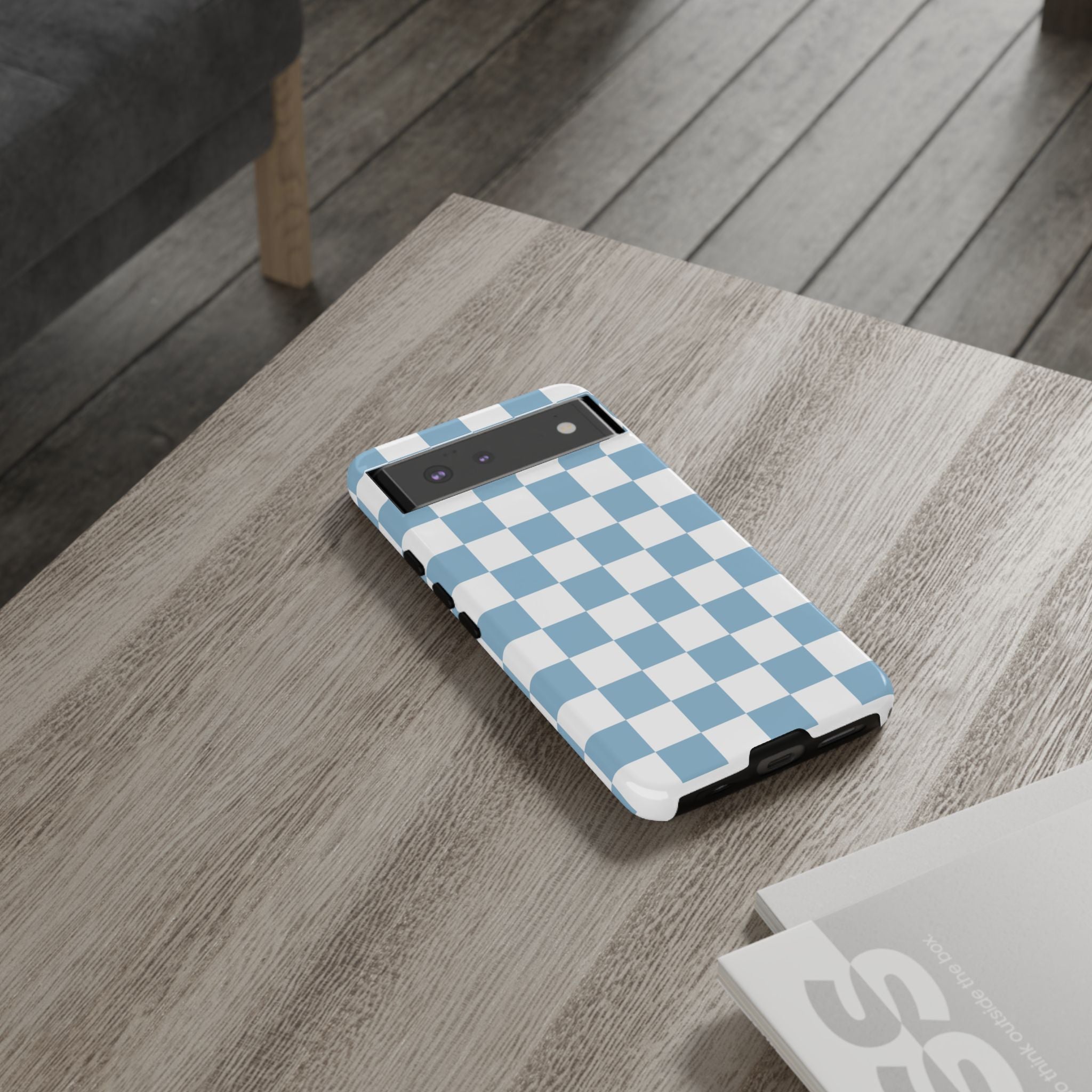 Blue Checkerboard Tough Phone Case