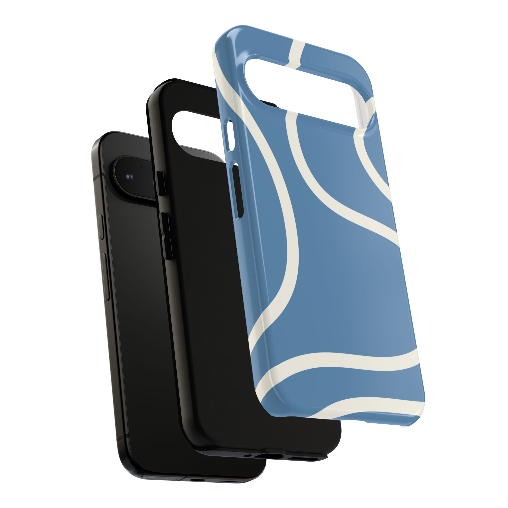 Blue Wavy Abstract Phone Case