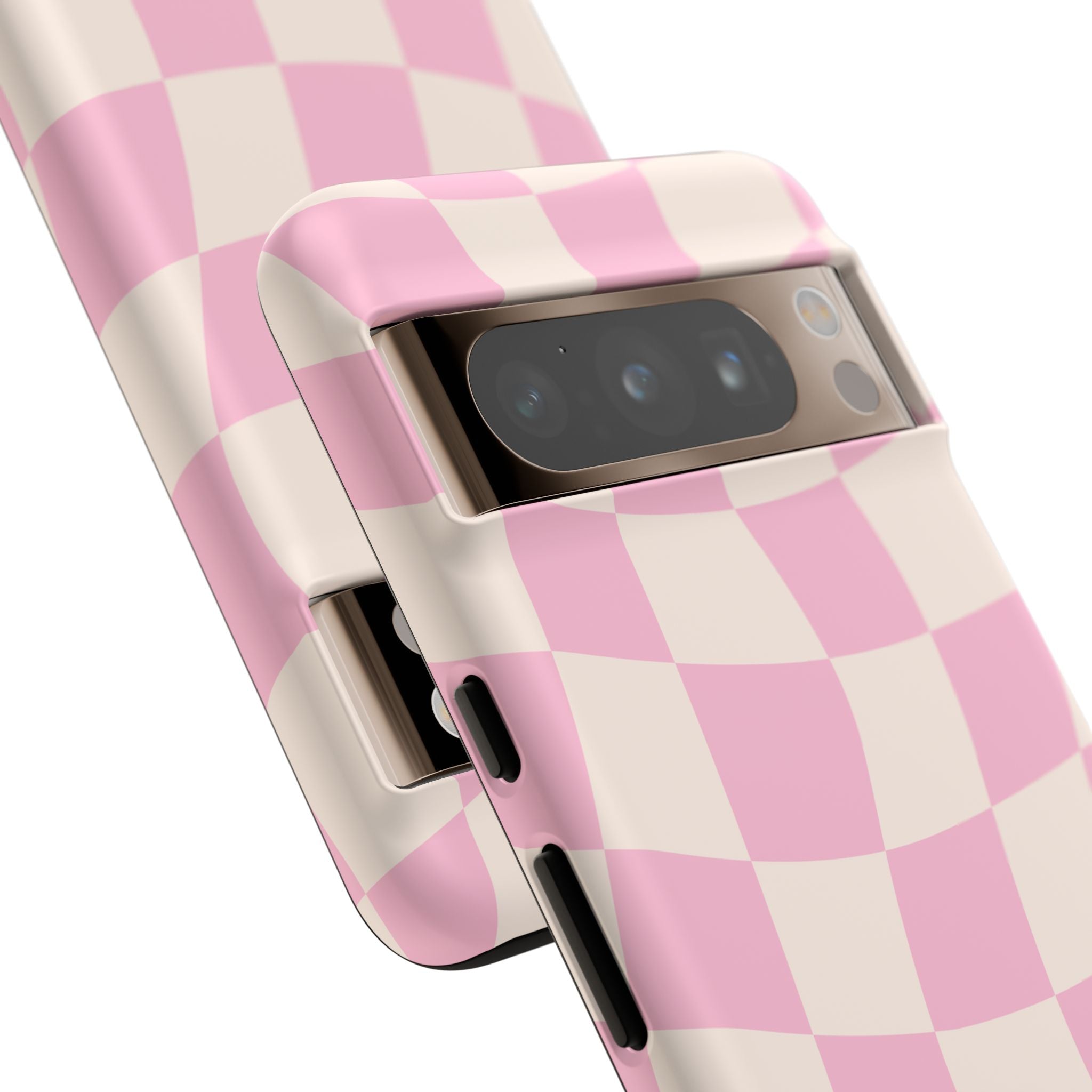 Pink Wavy Checker Tough Phone Case
