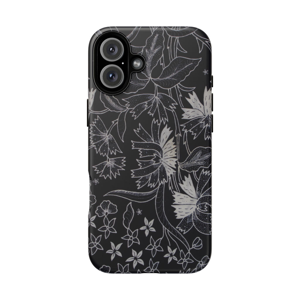 Floral Black Botanical Phone Cover