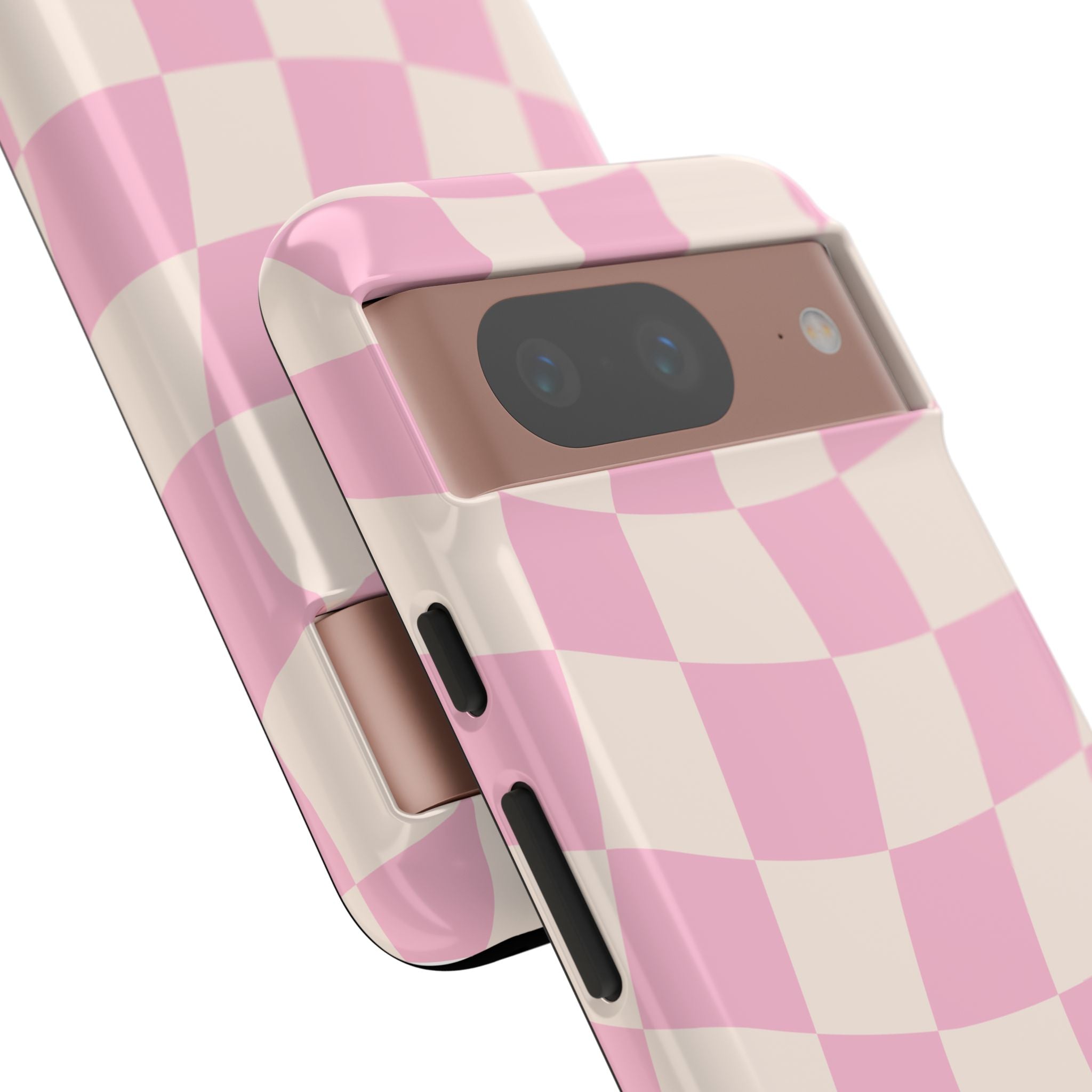 Pink Wavy Checker Tough Phone Case