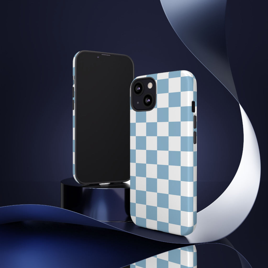 Blue Checkerboard Tough Phone Case