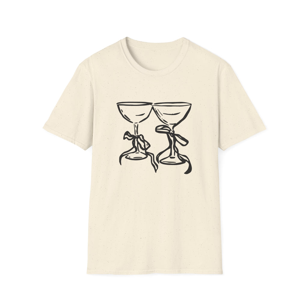 Wine Glasses Line Art T-Shirt