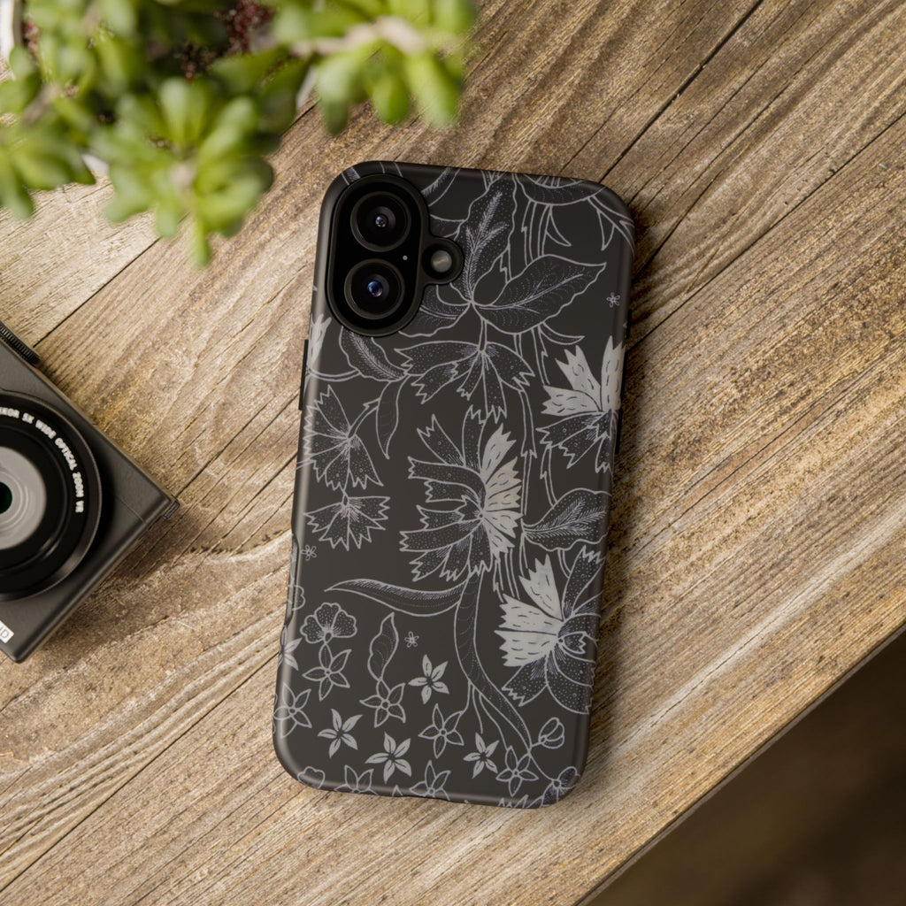 Floral Black Botanical Phone Cover