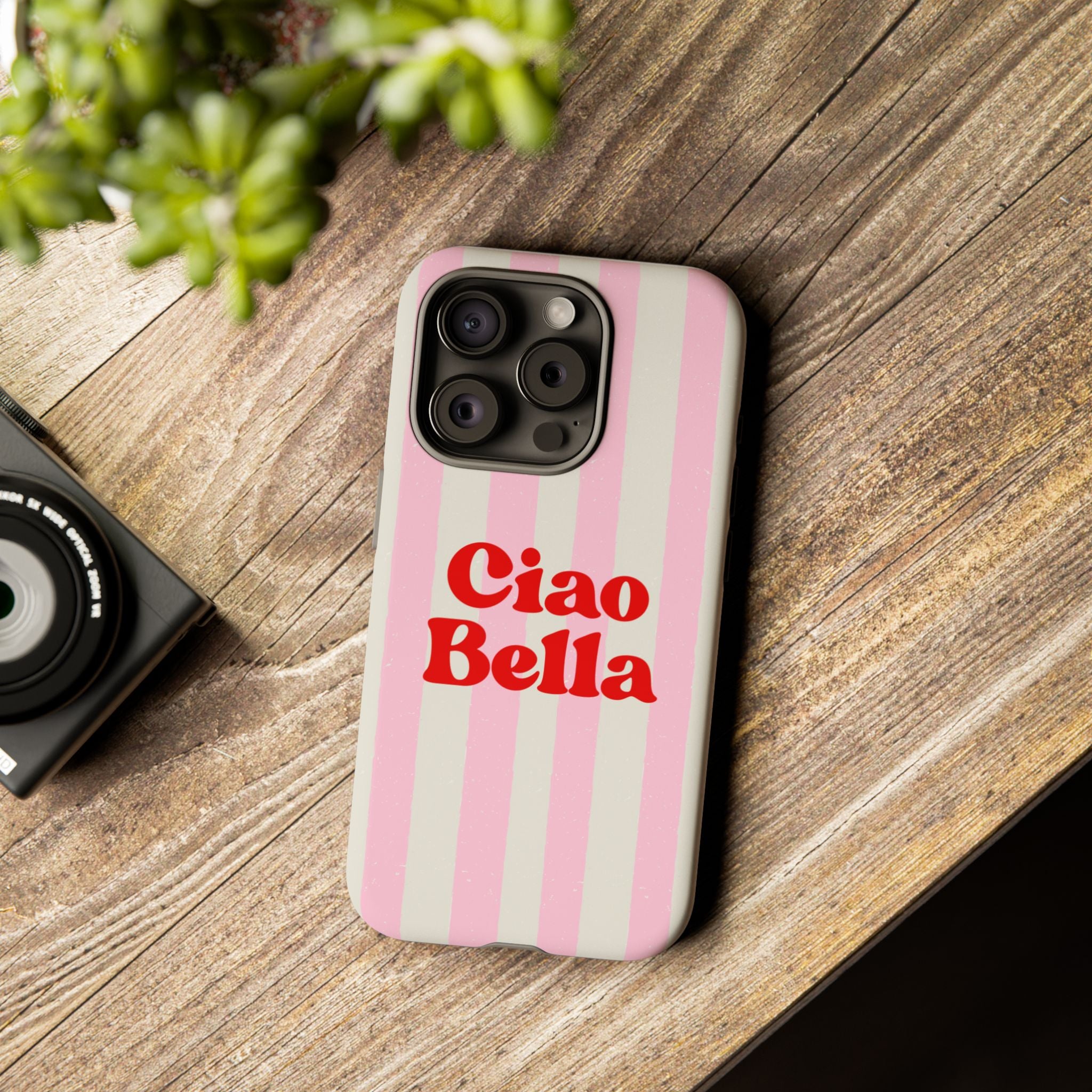 Pink Stripe Ciao Bella Phone Case