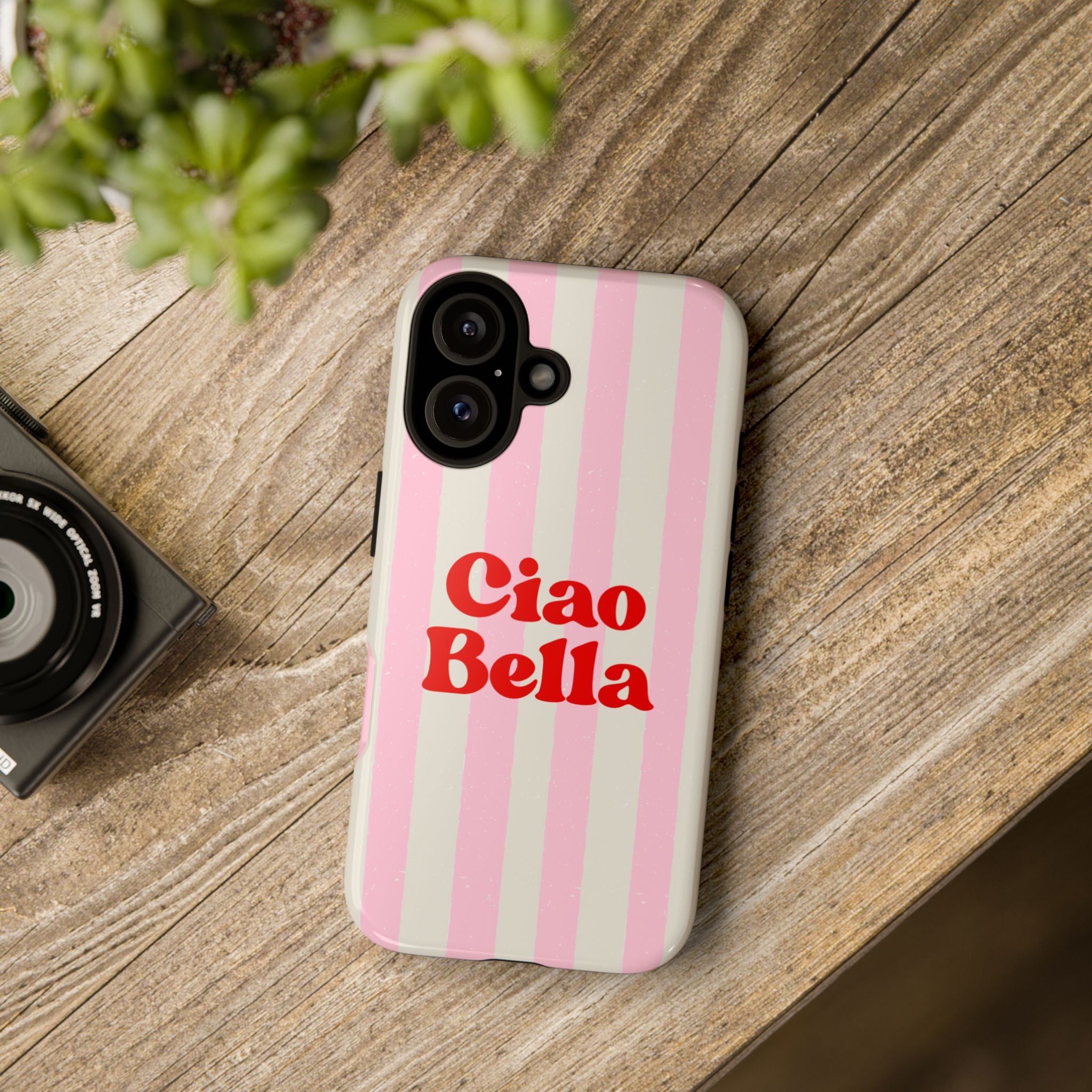 Pink Stripe Ciao Bella Phone Case