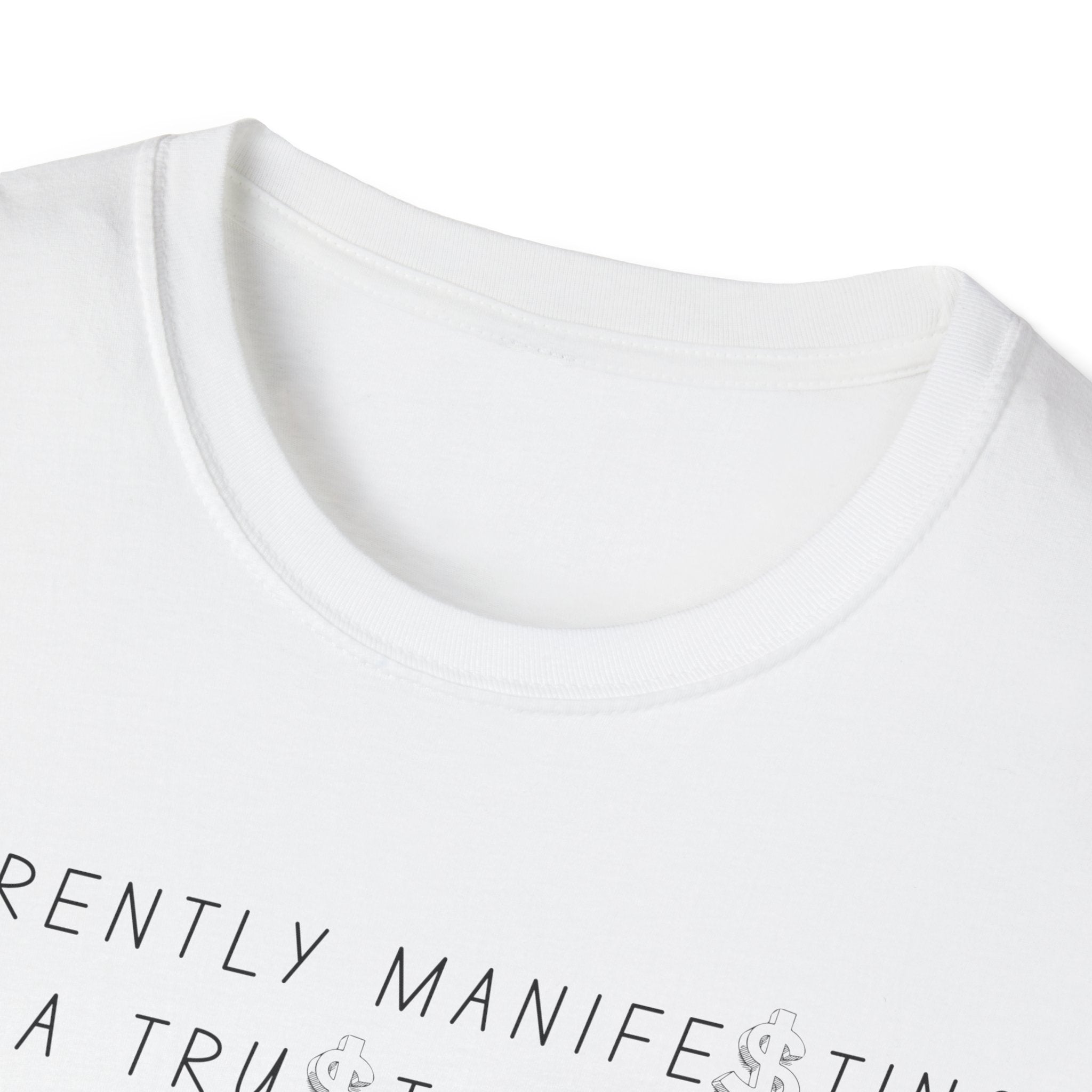 "Currently Manifesting a Trust Fund" Minimalist Graphic Tee
