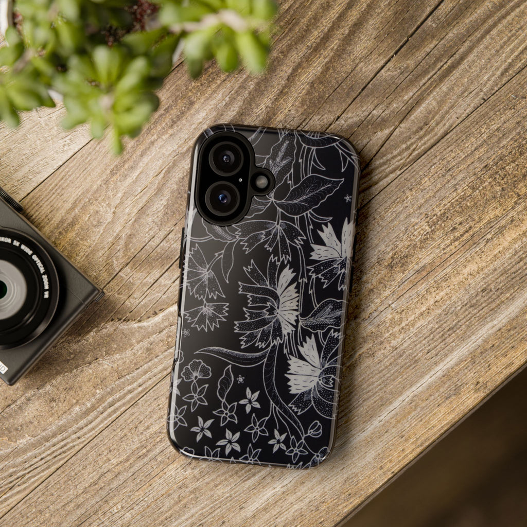 Floral Black Botanical Phone Cover