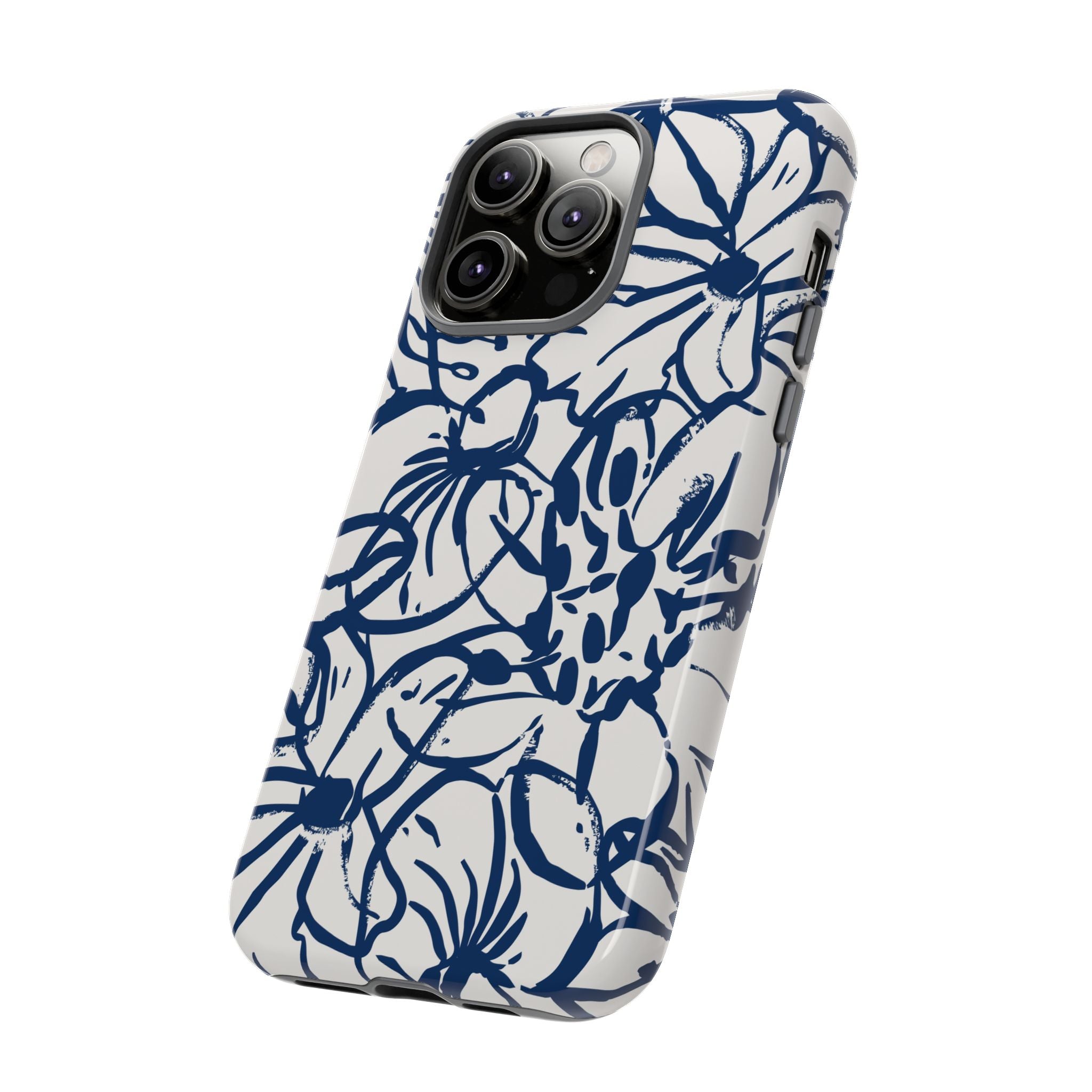 Navy Floral Phone Case