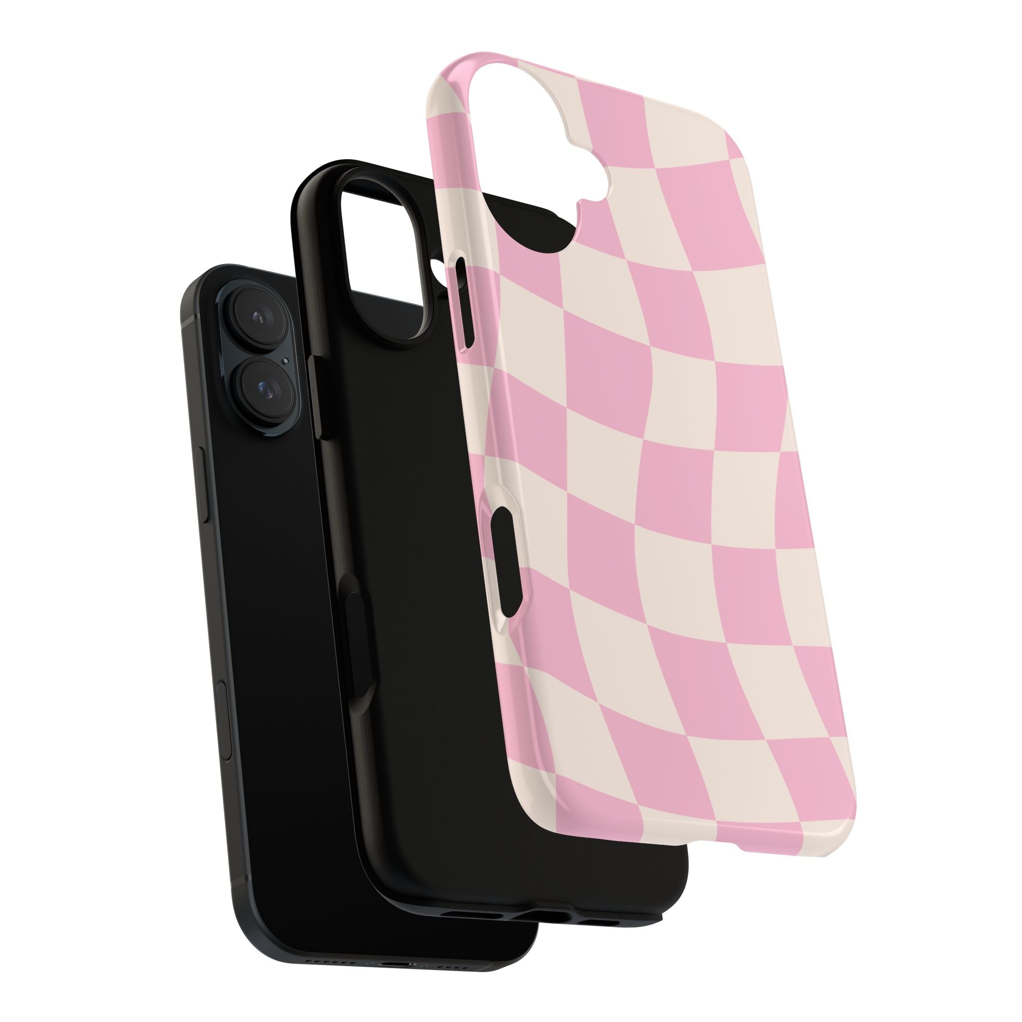 Pink Wavy Checker Tough Phone Case
