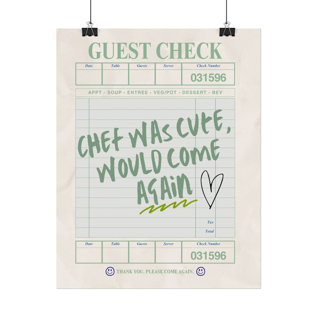 Guest Check Cute Chef Poster