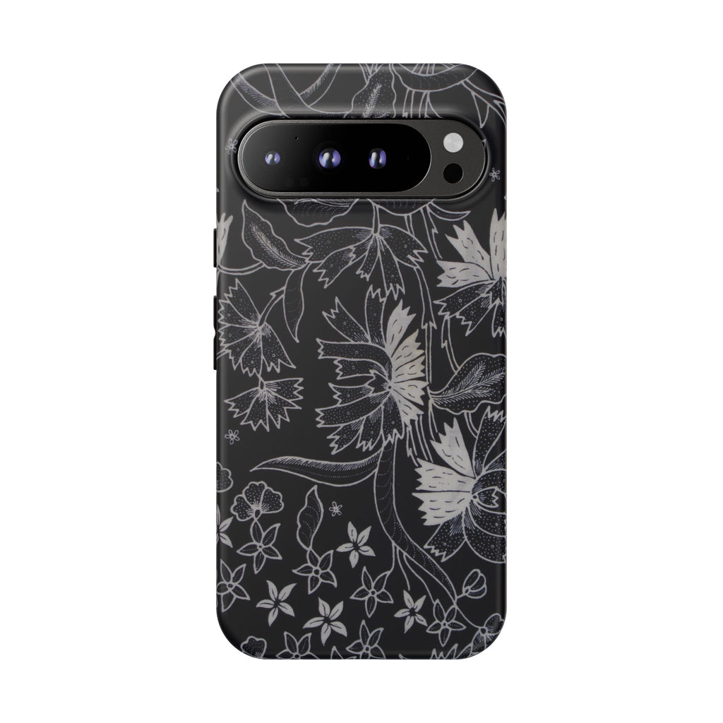 Floral Black Botanical Phone Cover