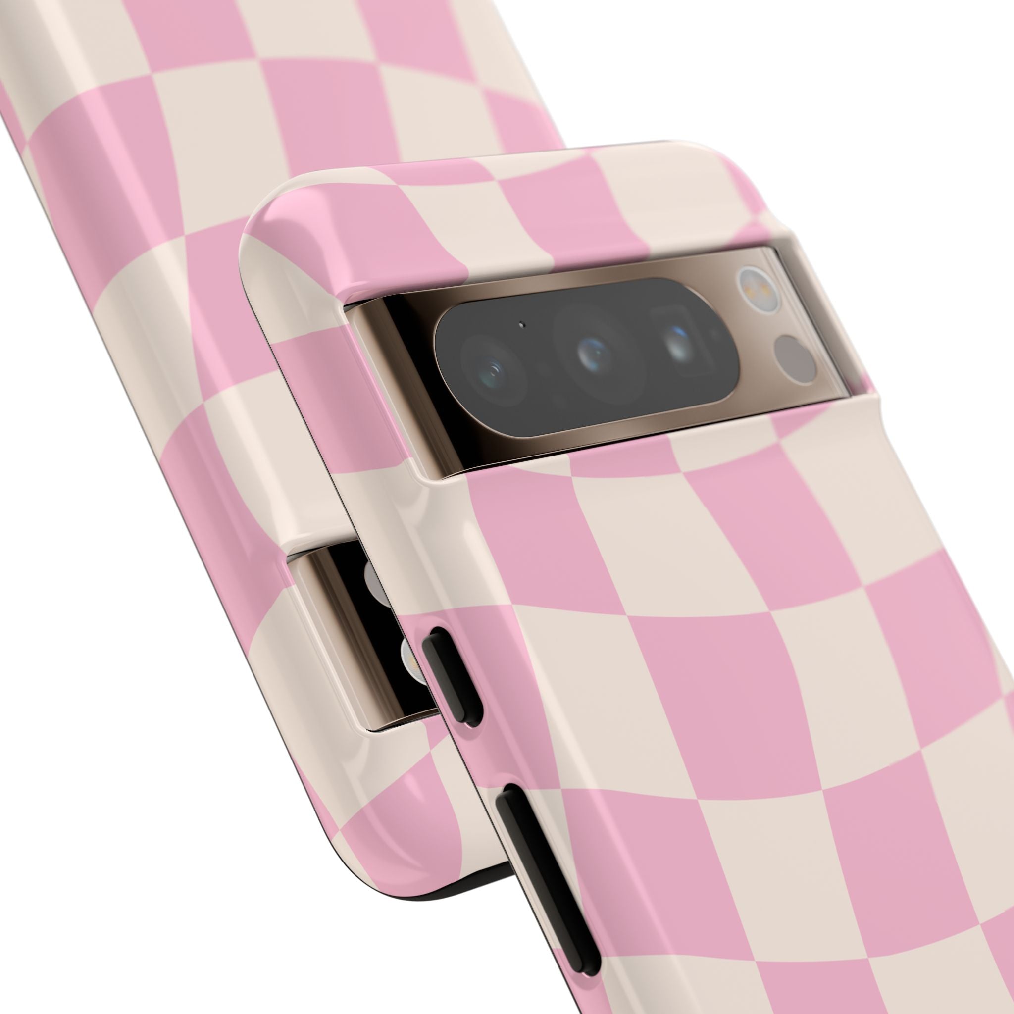 Pink Wavy Checker Tough Phone Case