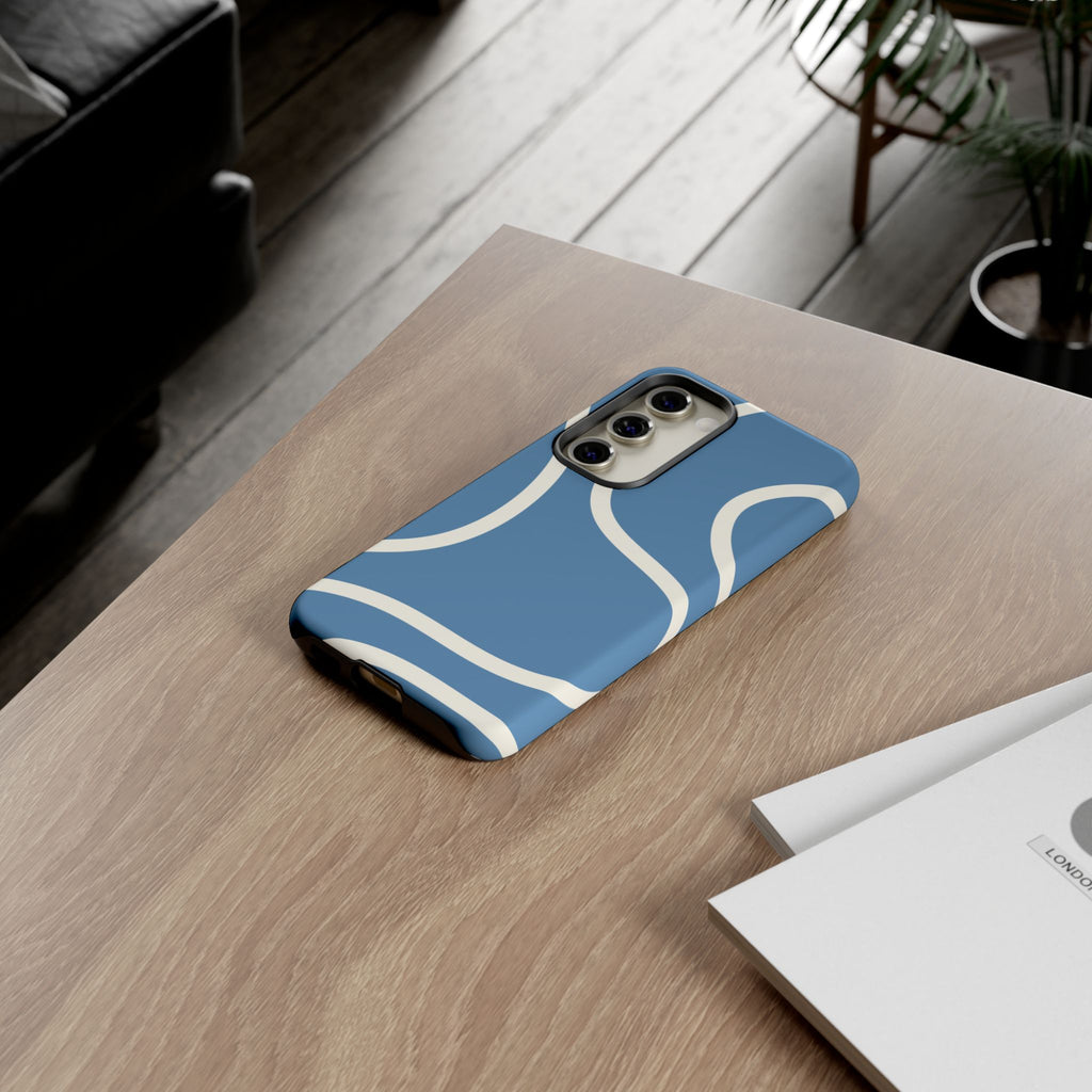 Blue Wavy Abstract Phone Case