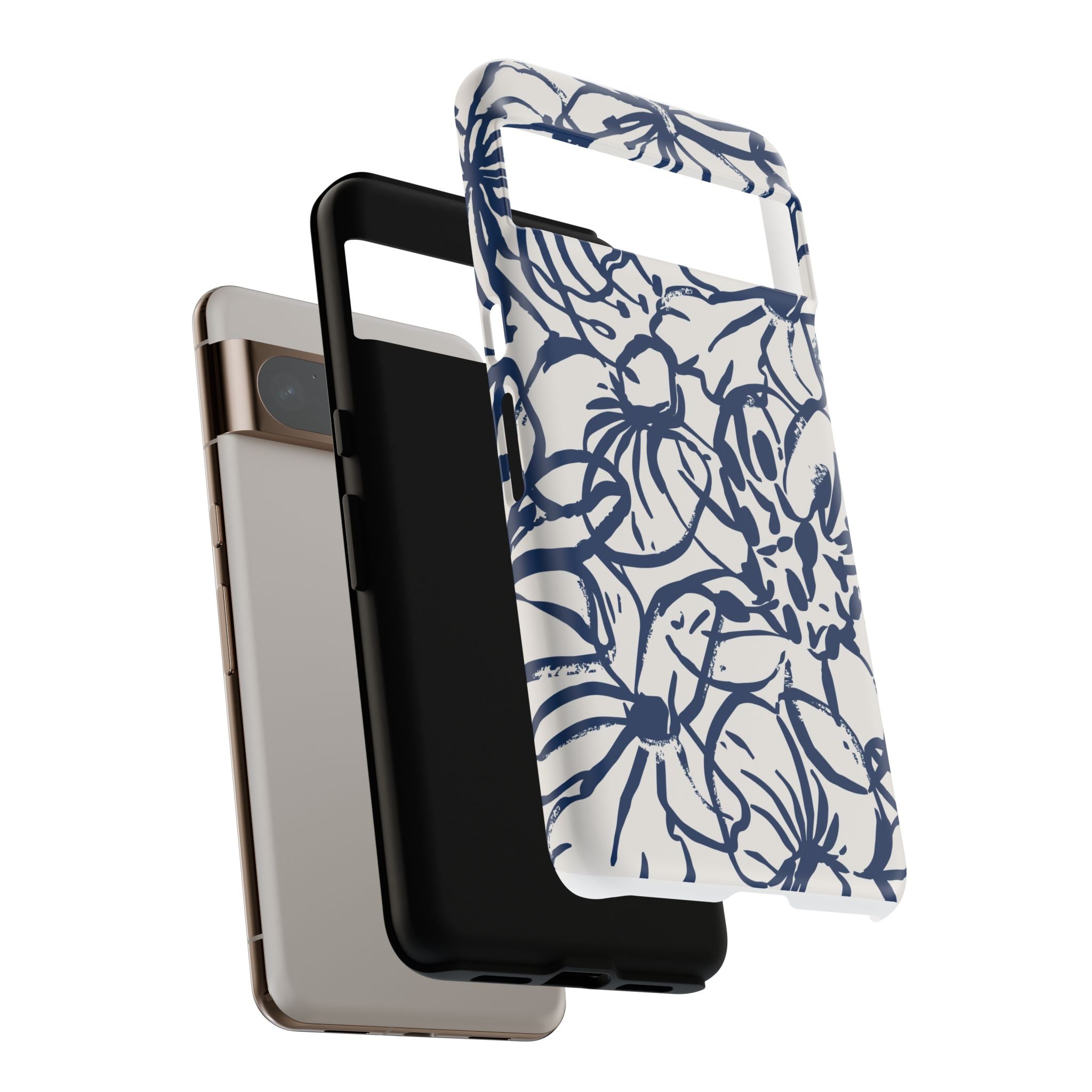 Navy Floral Phone Case
