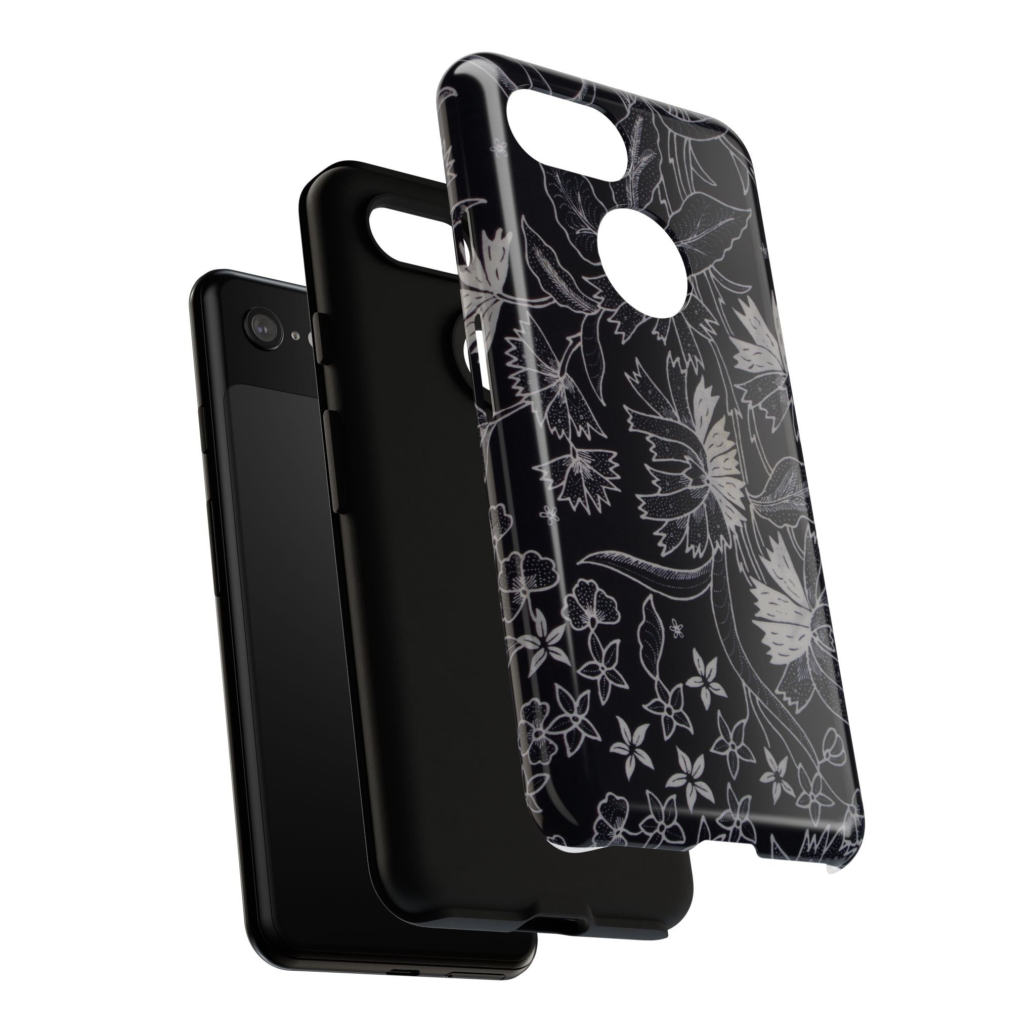 Floral Black Botanical Phone Cover