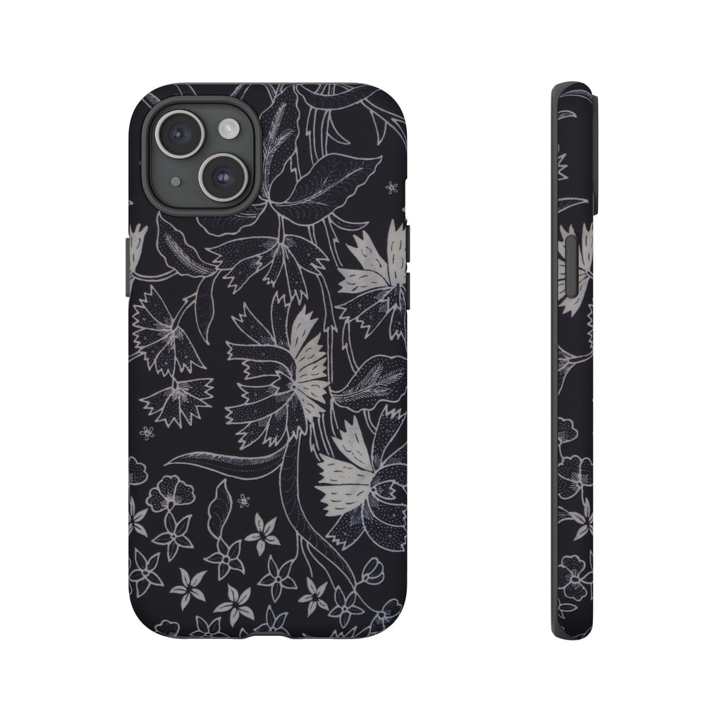 Floral Black Botanical Phone Cover