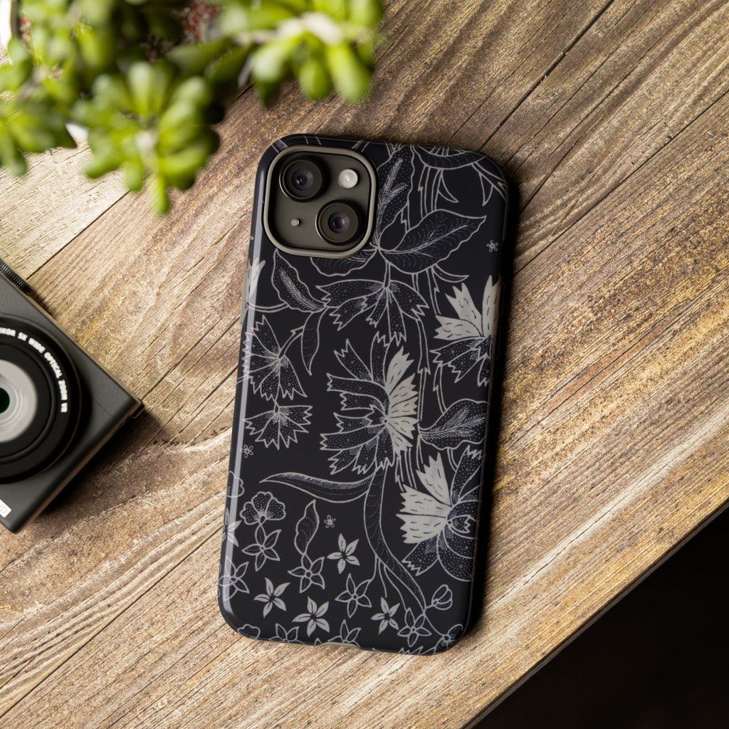 Floral Black Botanical Phone Cover