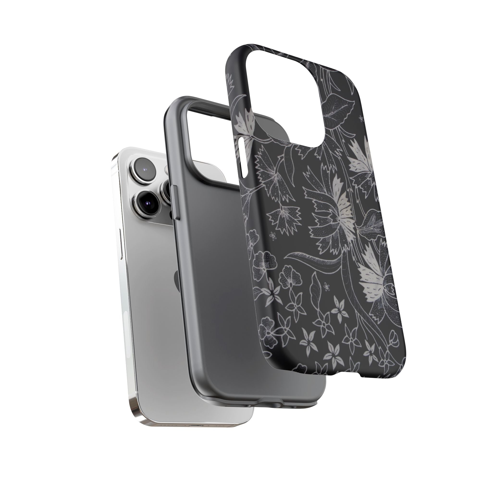 Floral Black Botanical Phone Cover