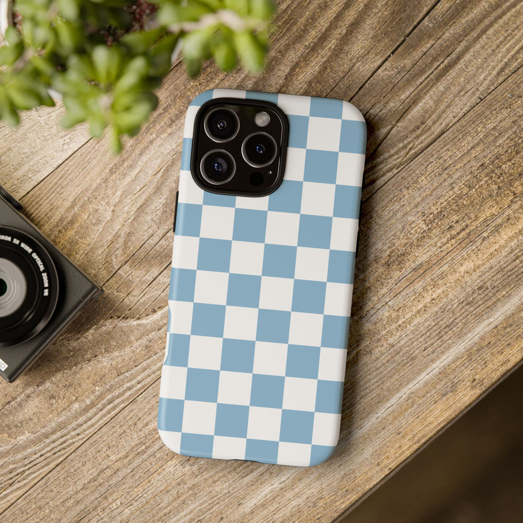 Blue Checkerboard Tough Phone Case
