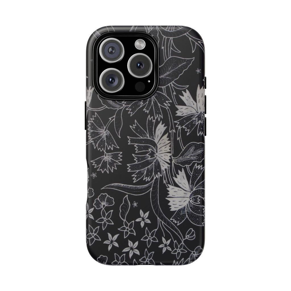 Floral Black Botanical Phone Cover